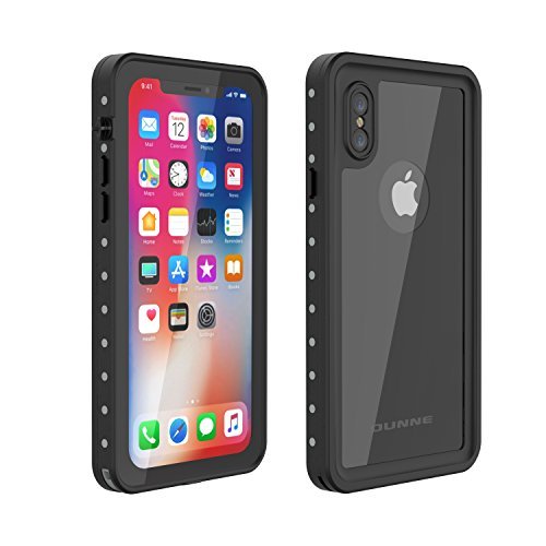 OUNNE Waterproof Case for iPhone X/Xs - Full Sealed Snowproof Shockproof Dirtproof Cover with Built-in Screen Protector (Black Mirror) - Perfect for Swimming, Snorkeling, Beach & Outdoor Activities