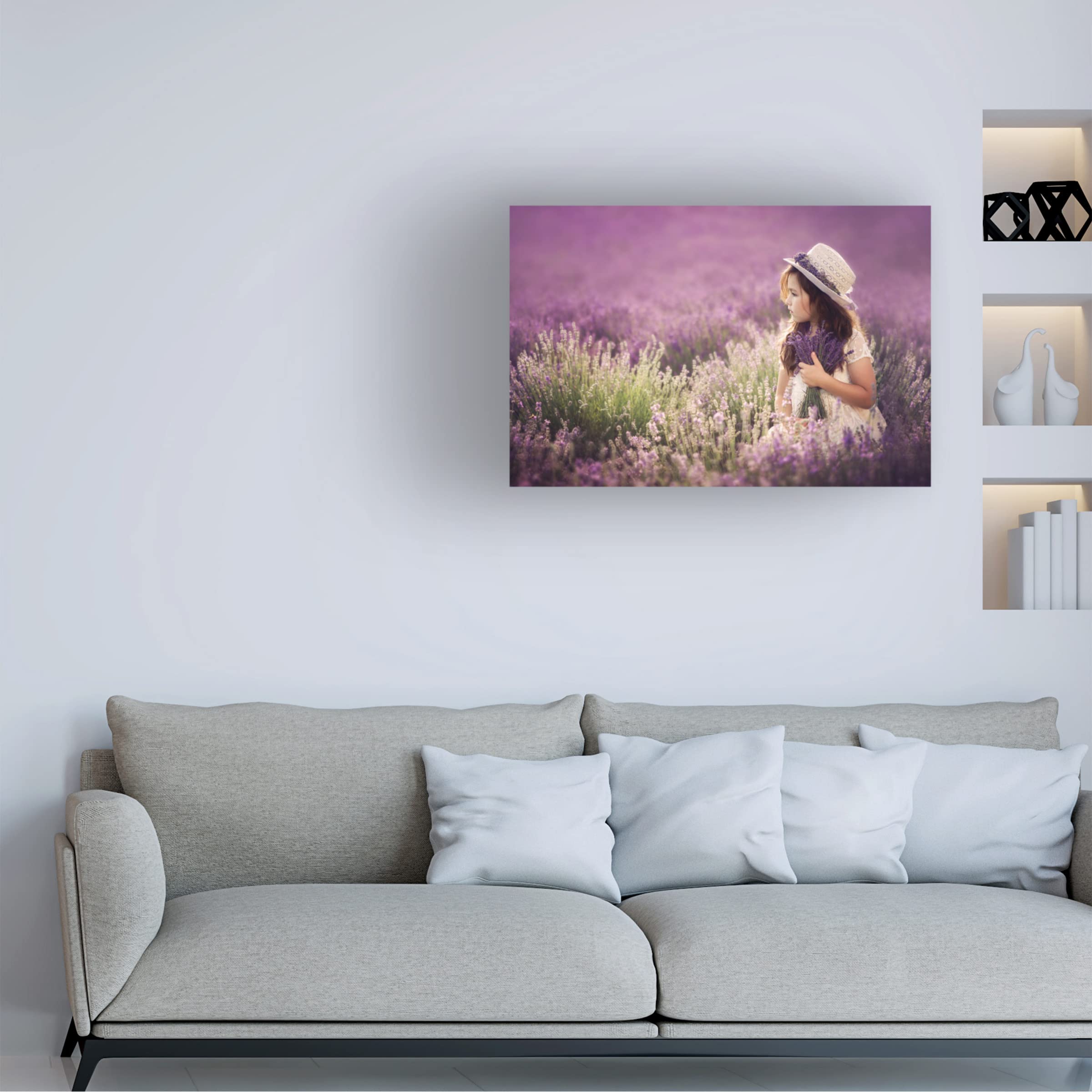 Trademark Fine Art 'Lili' Canvas Wall Art by Jana Kvaltinova - Hand-Painted Floral Home Decor for Living Room, Bedroom & Office
