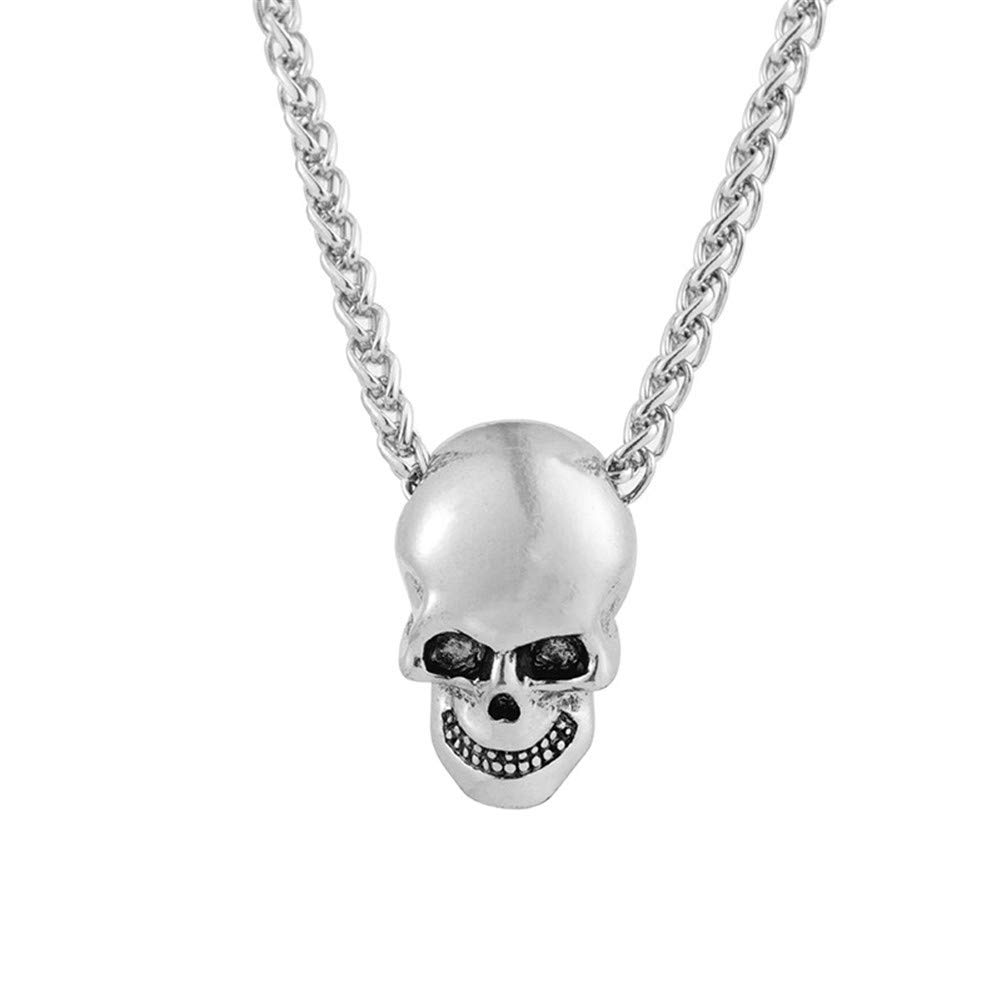 Gothic Skull Necklace for Men & Women - Hip Hop Bone Pendant with Long Chain - Perfect for Layering with Sweaters, Streetwear & Halloween Costumes