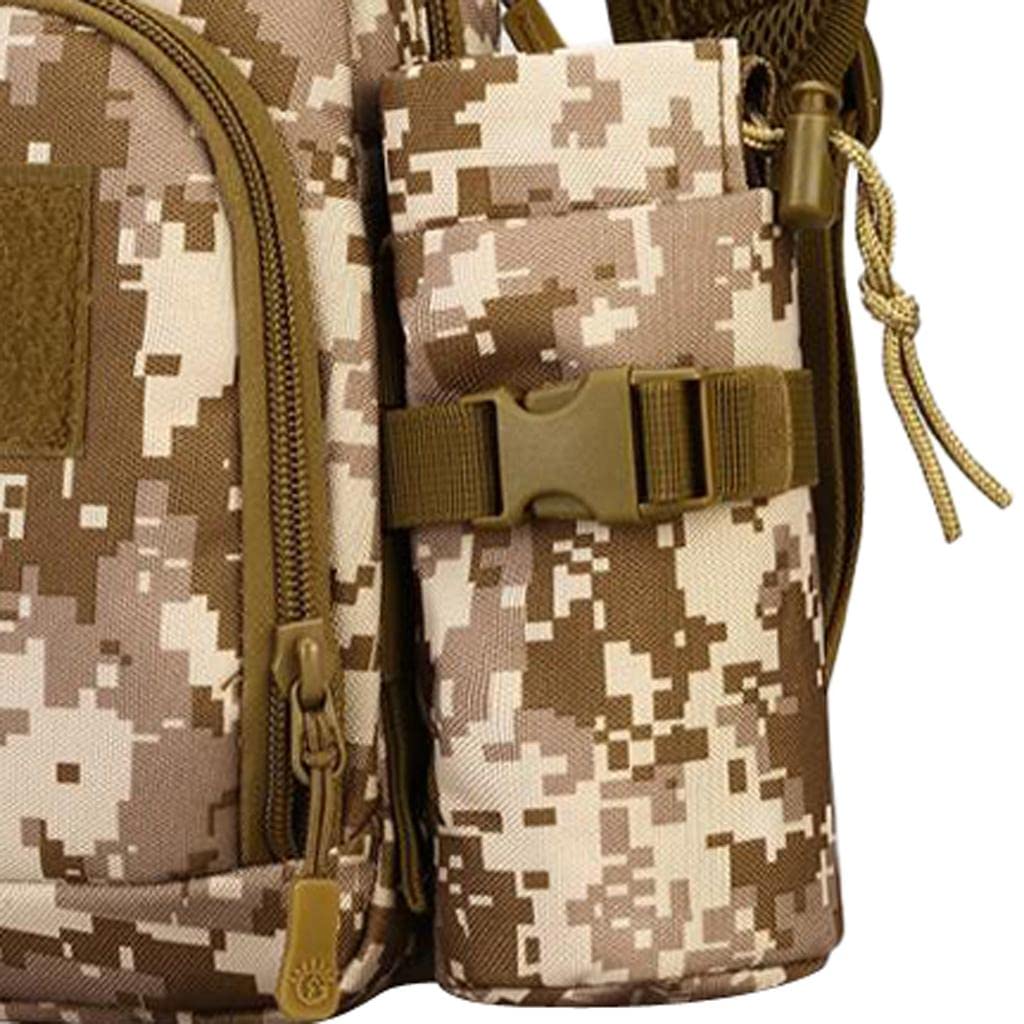 UJEAVETTE® Tactical Shoulder Bag - Crossbody Chest Pack with Water Bottle Pouch - Desert Digital Camo Backpack for Hiking, Travel & Outdoor Adventures