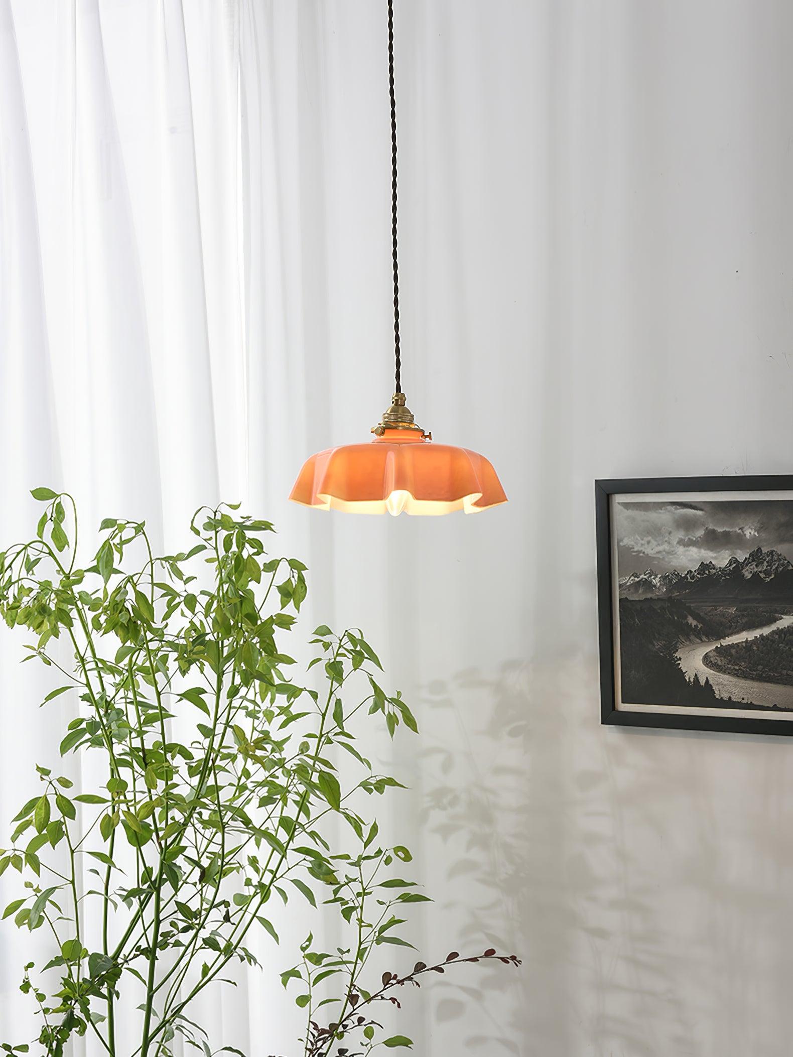 French Flower Pendant Light - Elegant Floral Chandelier for Dining Room, Kitchen Island & Bedroom Lighting - Vintage Inspired Ceiling Fixture