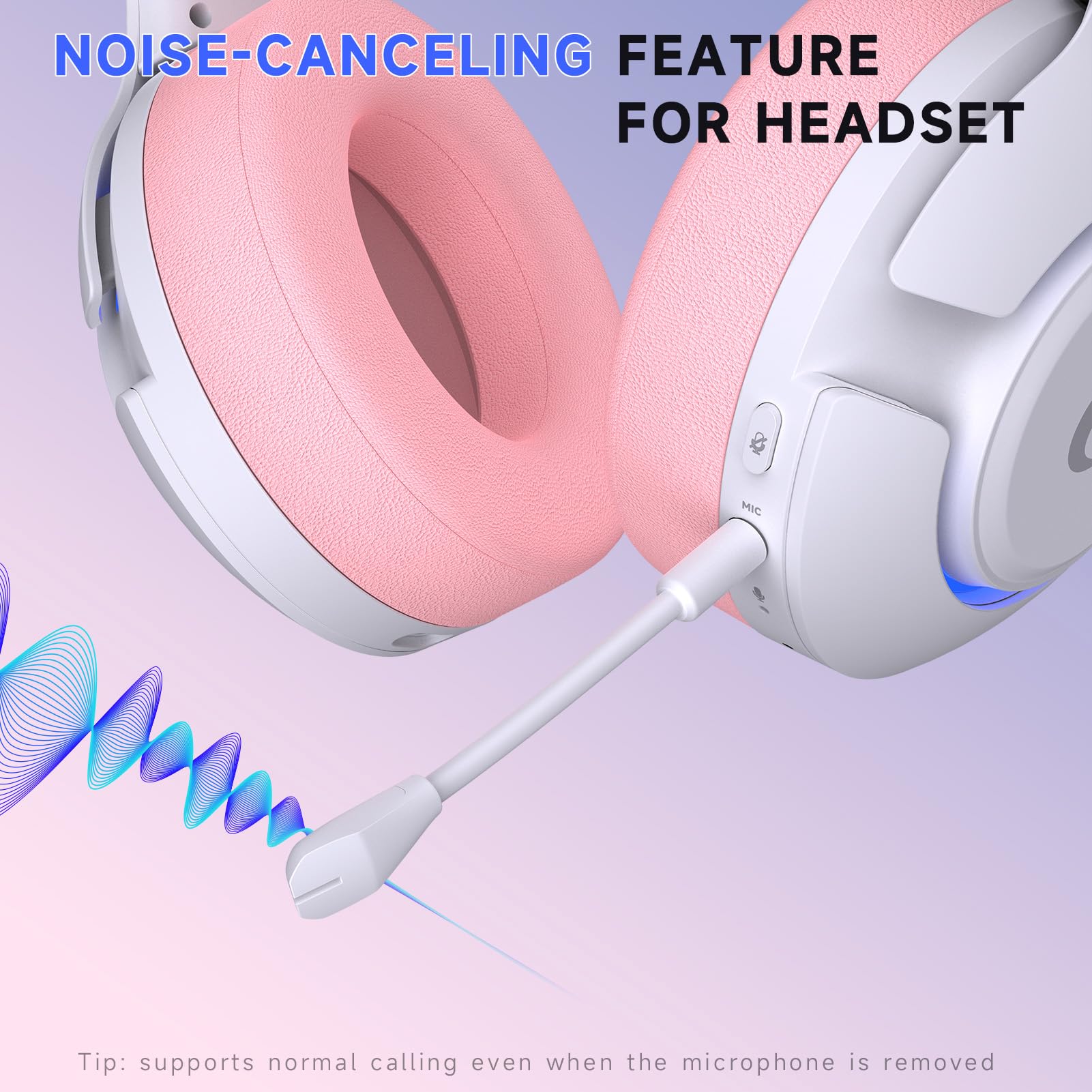 Wireless Gaming Headset for PS5, PS4, PC, Mac, Nintendo Switch - Bluetooth 5.3 Headphones with Noise Cancelling Mic, 45H Battery, RGB Lighting (Pink) - Perfect for Elden Ring, Fortnite & Online Gaming