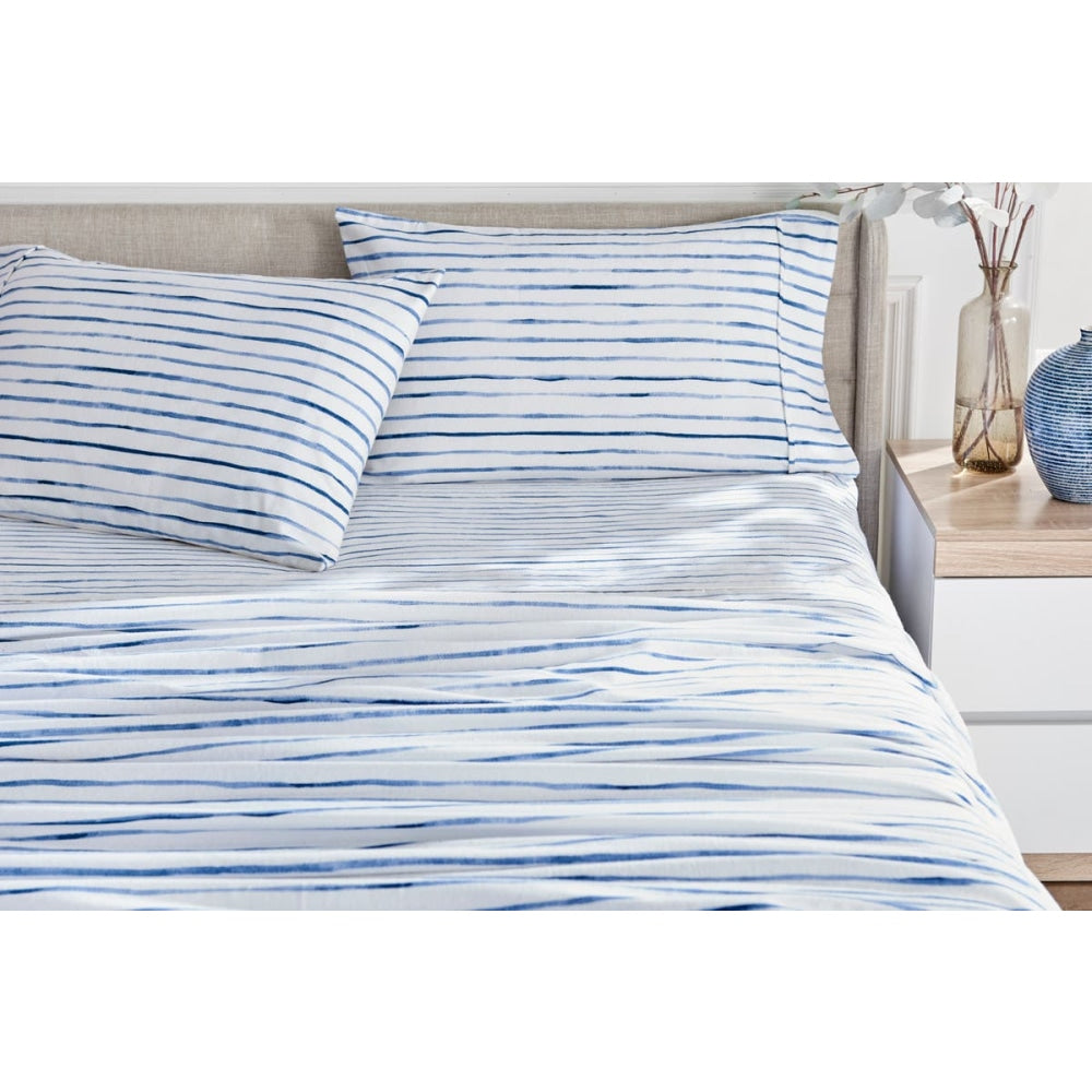Premium 150GSM Waterproof Flannel Bed Sheet Set - Soft & Breathable King Size Bedding in Ocean Blue - Perfect for Cozy Winter Nights & Guest Room Comfort