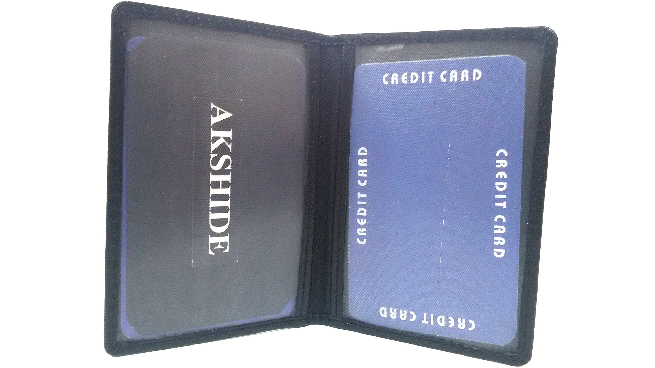 AKSHIDE® Premium Soft Nappa Leather Card Holder - ID Badge, Credit Card, Train Pass & Oyster Card Organizer (Black) | Perfect for Commuters, Business Professionals & Travel Accessories