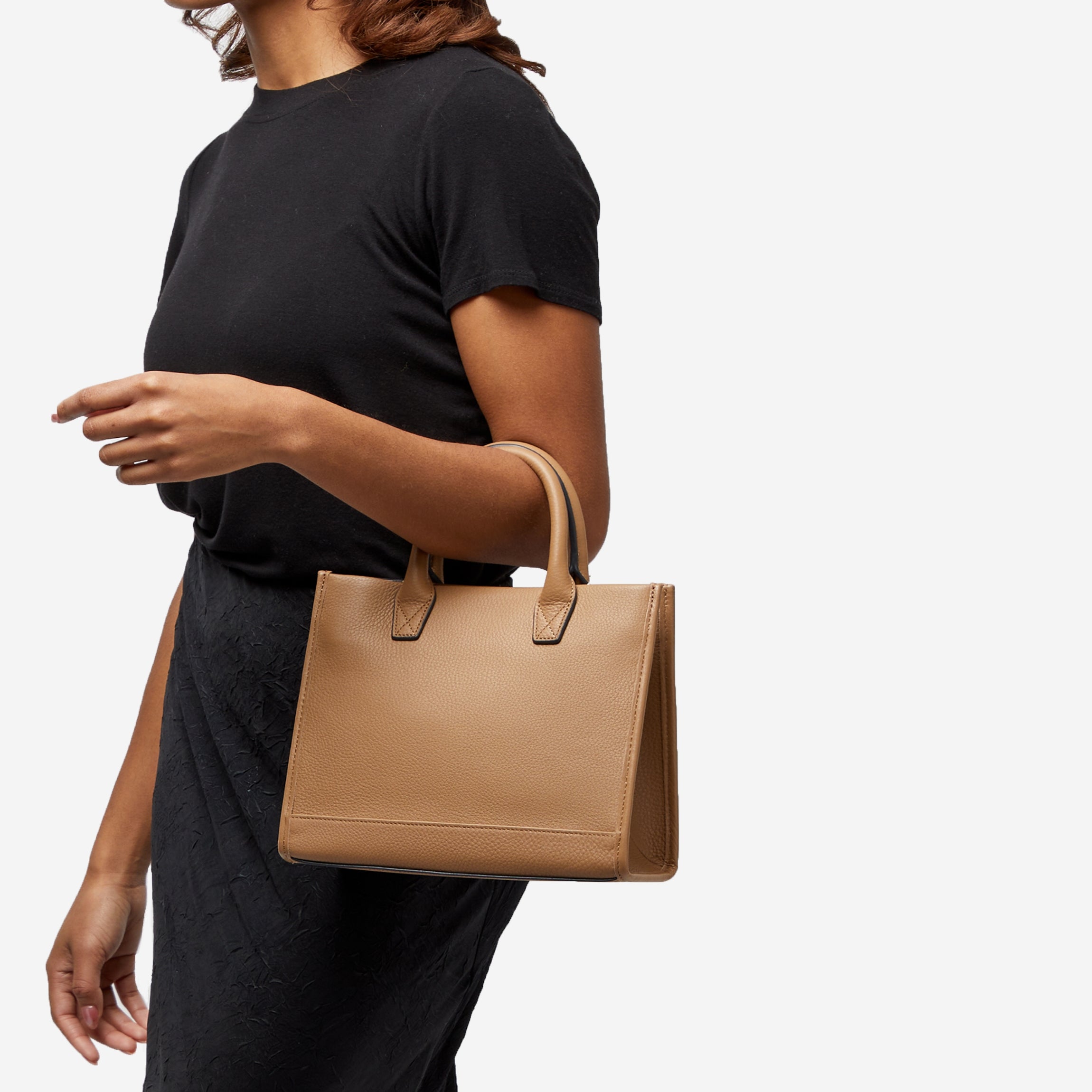Kress Mini Top Handle Bag in Camel - Stylish and Compact Handbag for Women, Perfect for Work, Travel, and Everyday Use