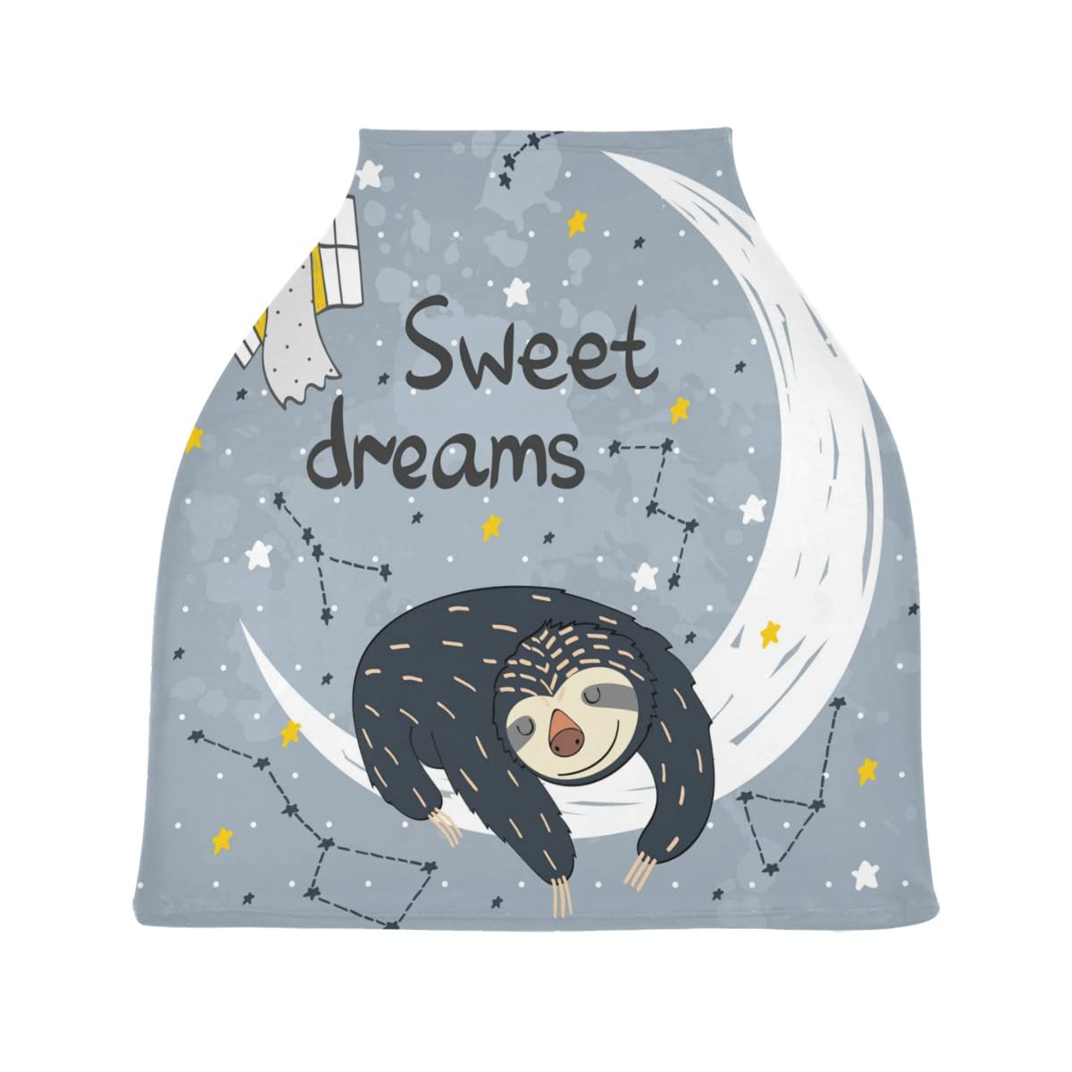 Premium Nursing Cover & Multi-Use Baby Canopy - Soft Breastfeeding Cover, Car Seat Canopy, Stroller Cover, Shopping Cart Cover & Light Blanket with Adorable Sloth Design - Perfect for Nursing, Travel, Shopping & Outdoor Activities