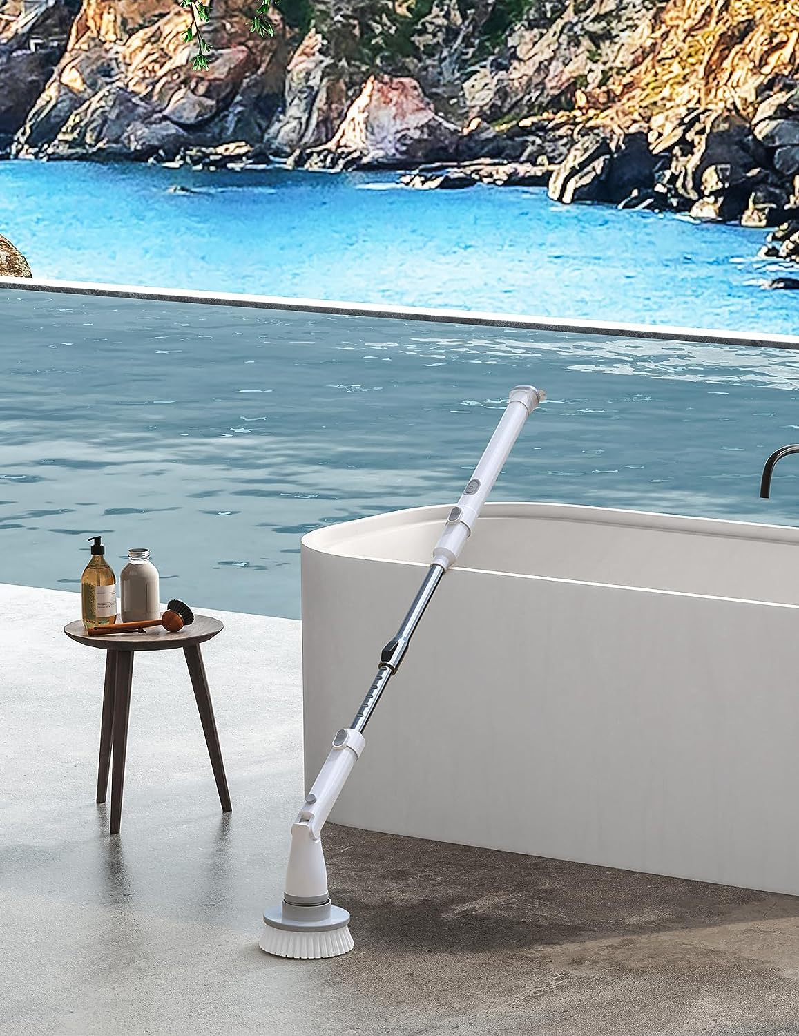 Electric Spin Scrubber Kh8 Pro - Cordless Bathroom Cleaning Brush with 1.5H Battery & Dual Speed (HM742) - Perfect for Shower Tiles, Bathtubs, and Grout Cleaning