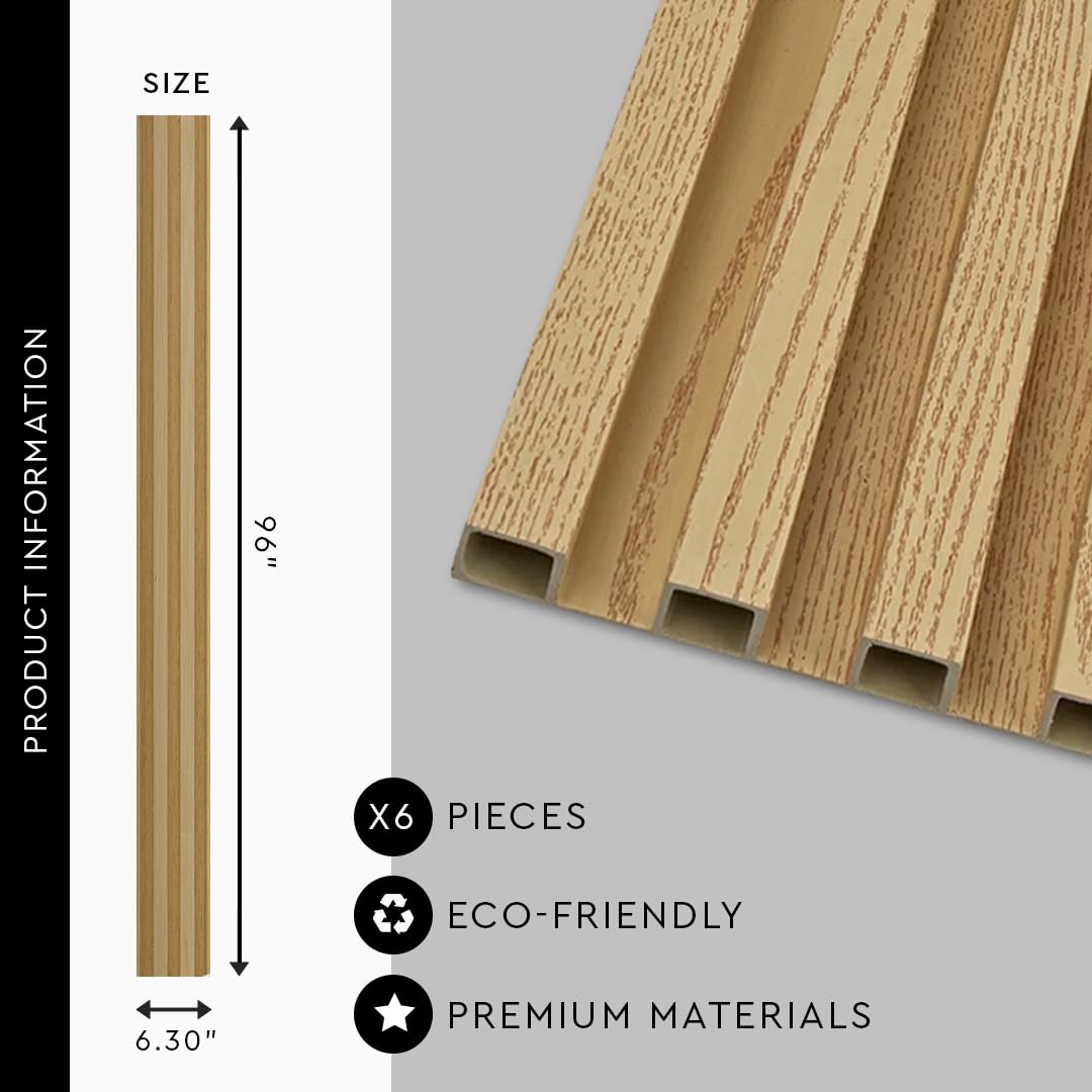 DEKKOR WPC Acoustic Slat Wall Panels - 6 Pack 96