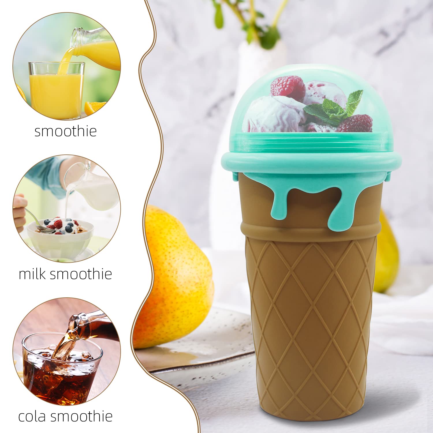 UPGRADED 500ML Slushy Maker Cup - Large Capacity Frozen Magic Cup for Milkshakes & Smoothies | Perfect for Summer Drinks, Pool Parties, and Backyard BBQs