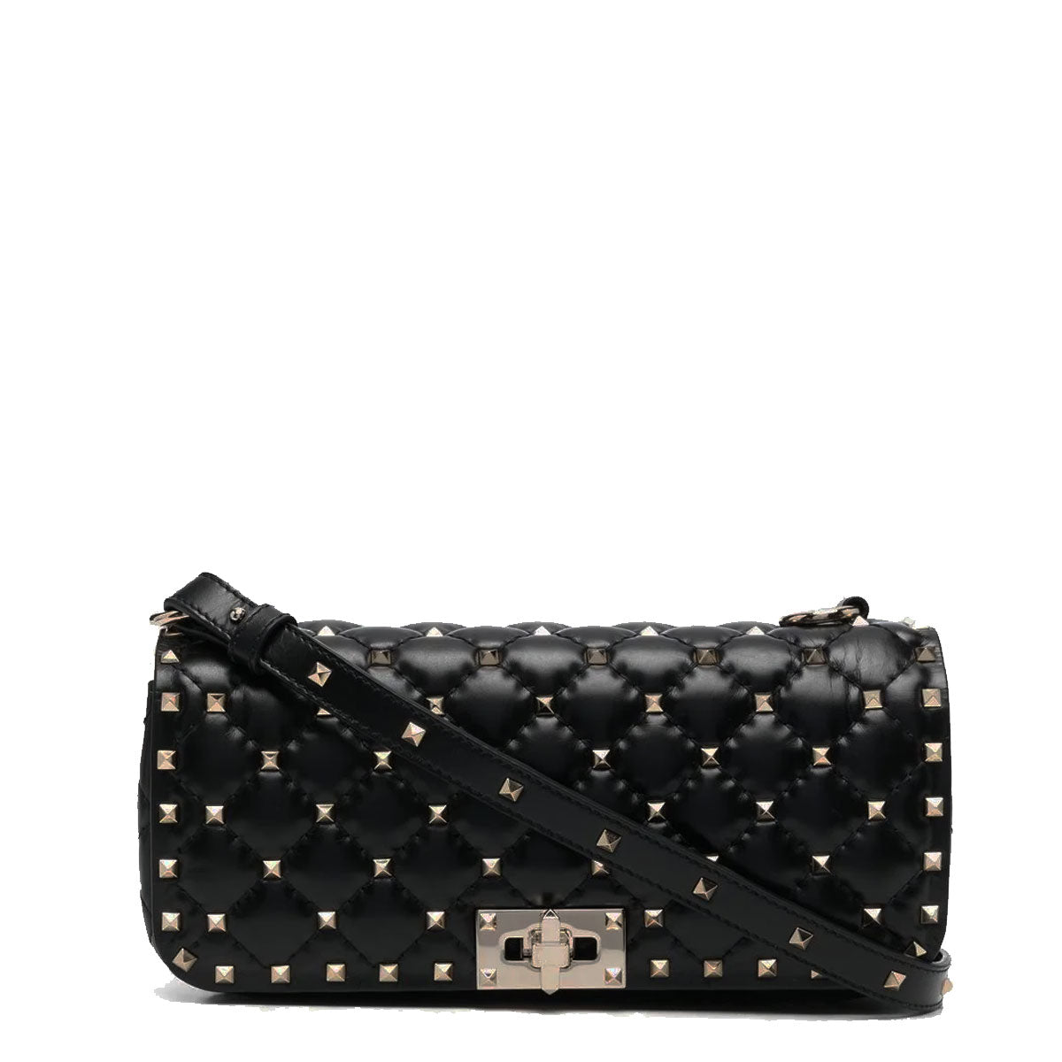 Stylish Black Spike Baguette Bag - Trendy Shoulder Purse for Women | Perfect for Parties, Night Out & Everyday Use