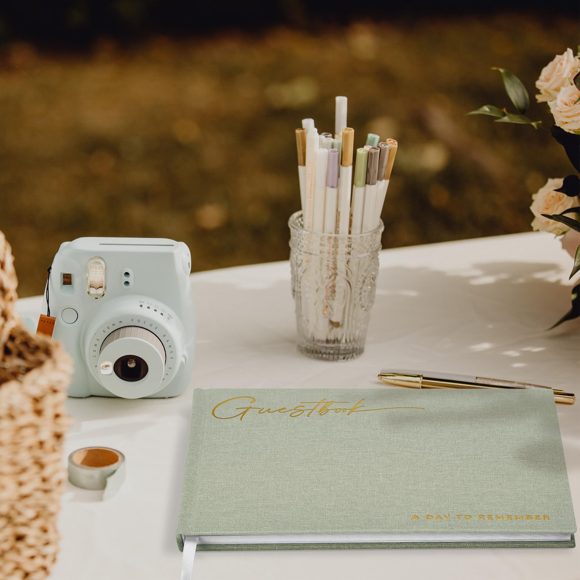 Elegant Wedding Guest Book with Polaroid Photo Pages - Perfect for Wedding Receptions & Baby Showers - Signature Guestbook for Special Occasions | Great for Bridal Showers, Anniversary Parties & Memory Keeping