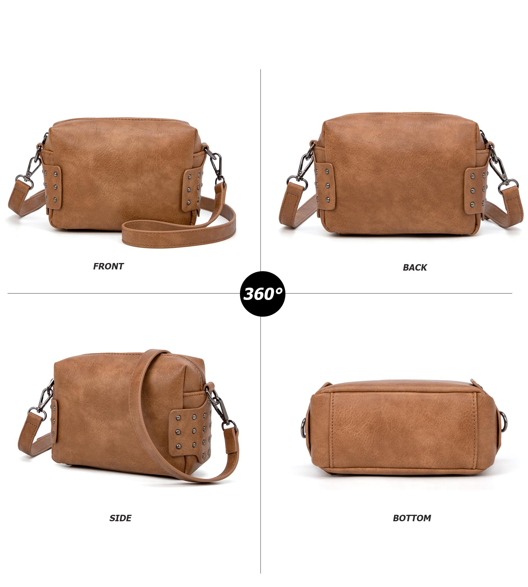 Vintage Vegan Leather Crossbody Bag for Women - Stylish Camera Purse for Travel & Daily Use