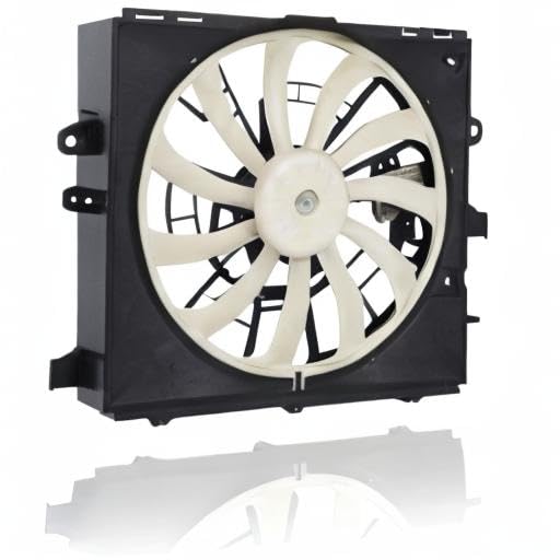 Engine Cooling Fan Assembly Compatible with 2013-2014 Cadillac ATS Sedan 2.0L/2.5L/3.6L & 2015 Coupe 3.6L - Direct Replacement for OEM 22966146 - Perfect for Overheating Prevention & Summer Driving