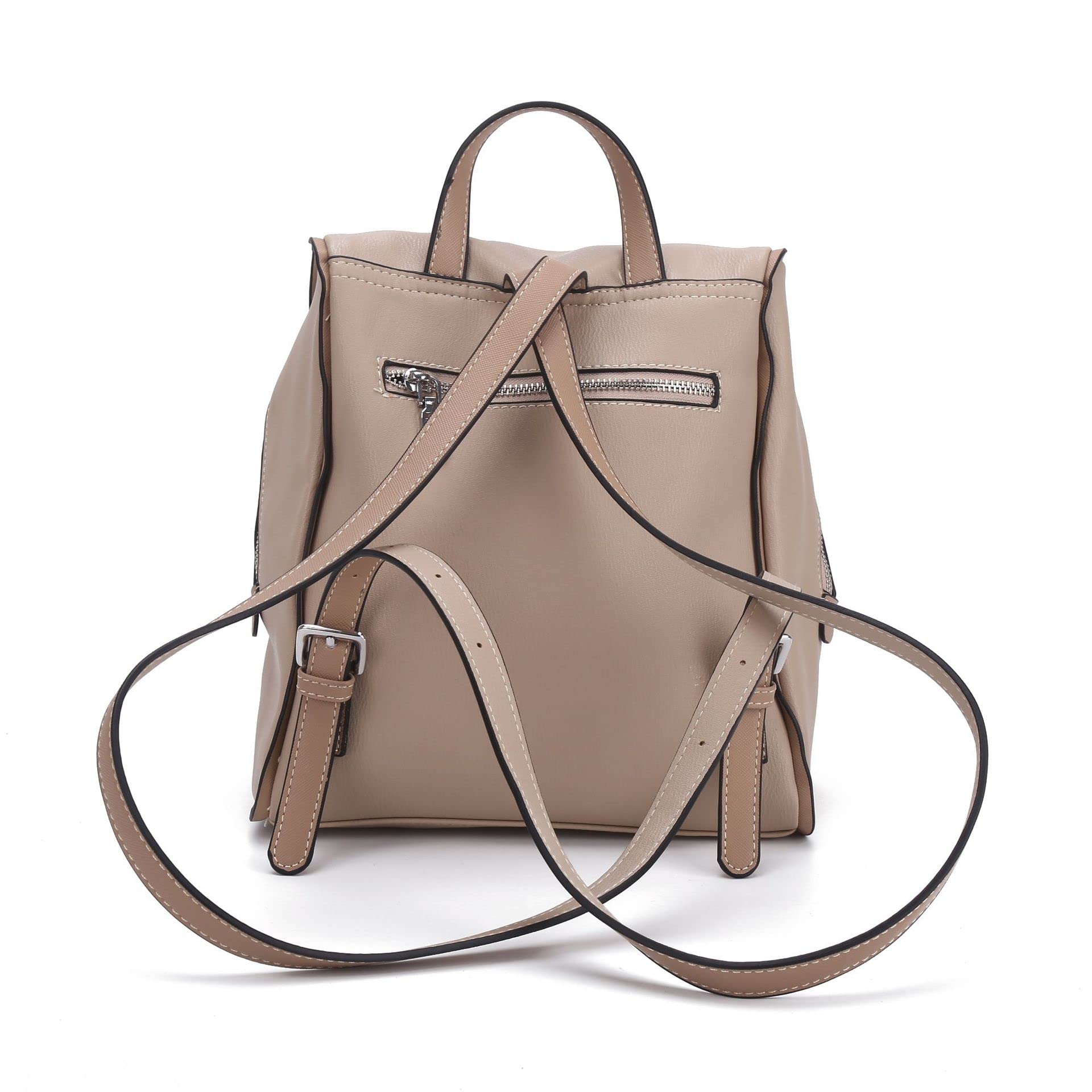 Anti-Theft Travel Backpack for Women - Small Fashion Daypack, Minimalist Casual Purse with Secure Zipper (Apricot) - Perfect for Commuting, Shopping & Weekend Getaways