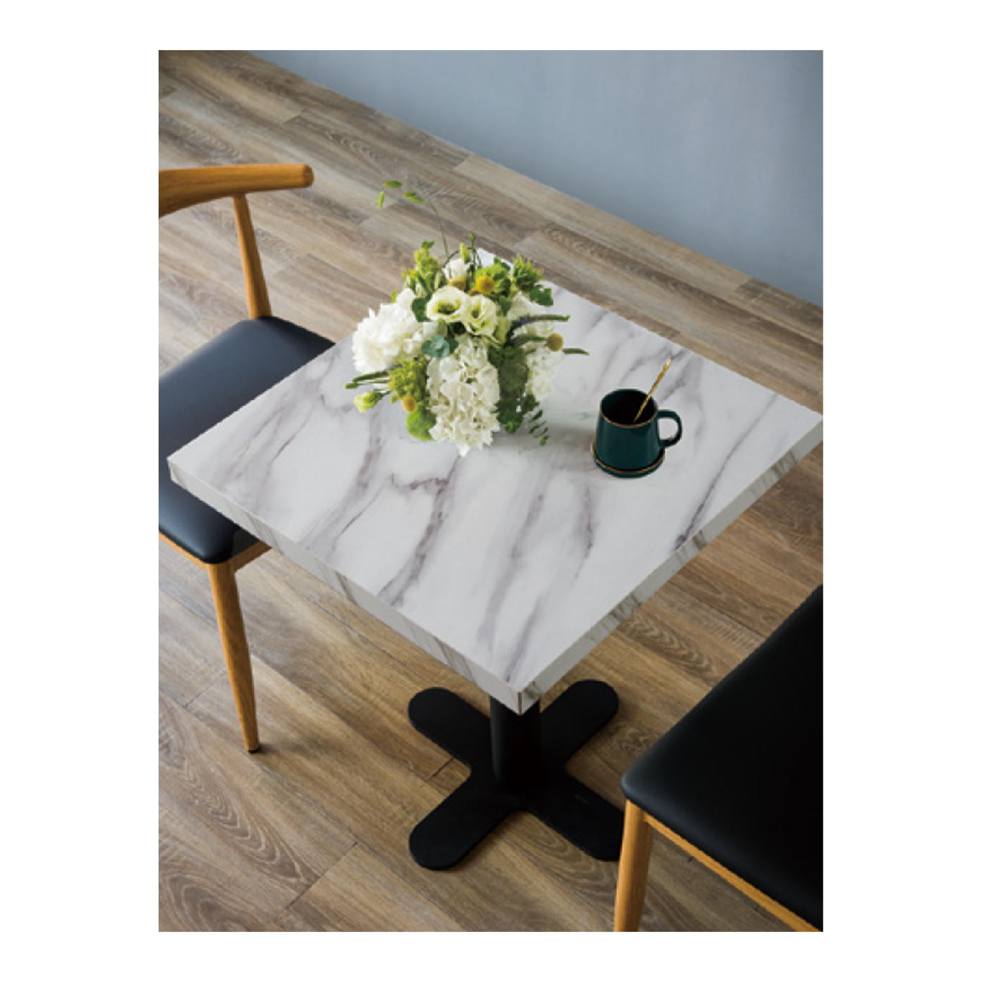 GZ 14 Square Marbled Wood Table Top - 60cm x 60cm & 80cm x 80cm Coffee & Dining Table Replacement - Perfect for Home Decor, Living Room, and Office Use