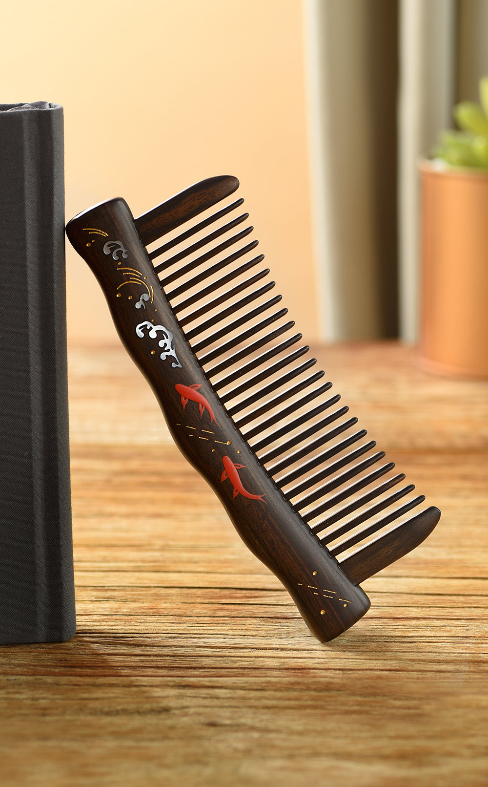 Premium Black Rosewood Hair Comb for Women - Natural Wooden Detangling Comb for Smooth & Shiny Hair - Perfect for Styling, Gifts & Daily Hair Care