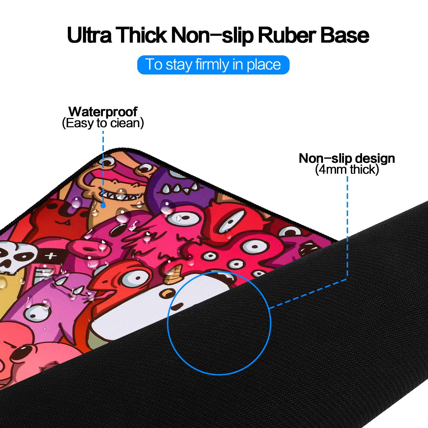 Large Extended Gaming Mouse Pad with Anime Graffiti Design - 35.4
