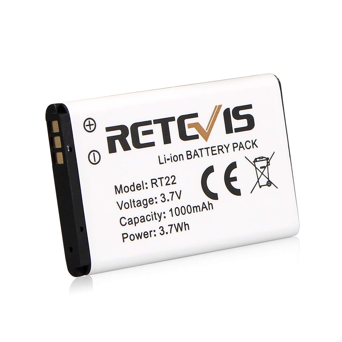 Original Retevis RT22 RT22S RT15 RT19 Walkie Talkie Battery - 3.7V 1000mAh Li-ion Replacement Battery Compatible with RT22 RT22S RT15 RT19 WLN KD-C1 Two Way Radios (1 Pack) - Perfect for Outdoor Adventures, Construction Sites & Emergency Communication