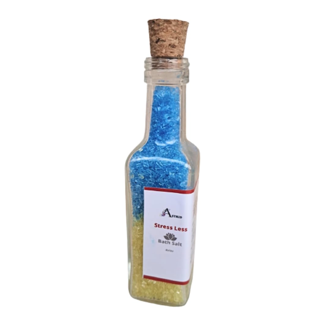Astrid Stress Less Bath Salt - 100g Relaxing & Muscle Relief with Woody Earthy Scent | Paraben & Sulfate Free | Perfect for Spa Nights, Self-Care Gifts & Post-Workout Recovery