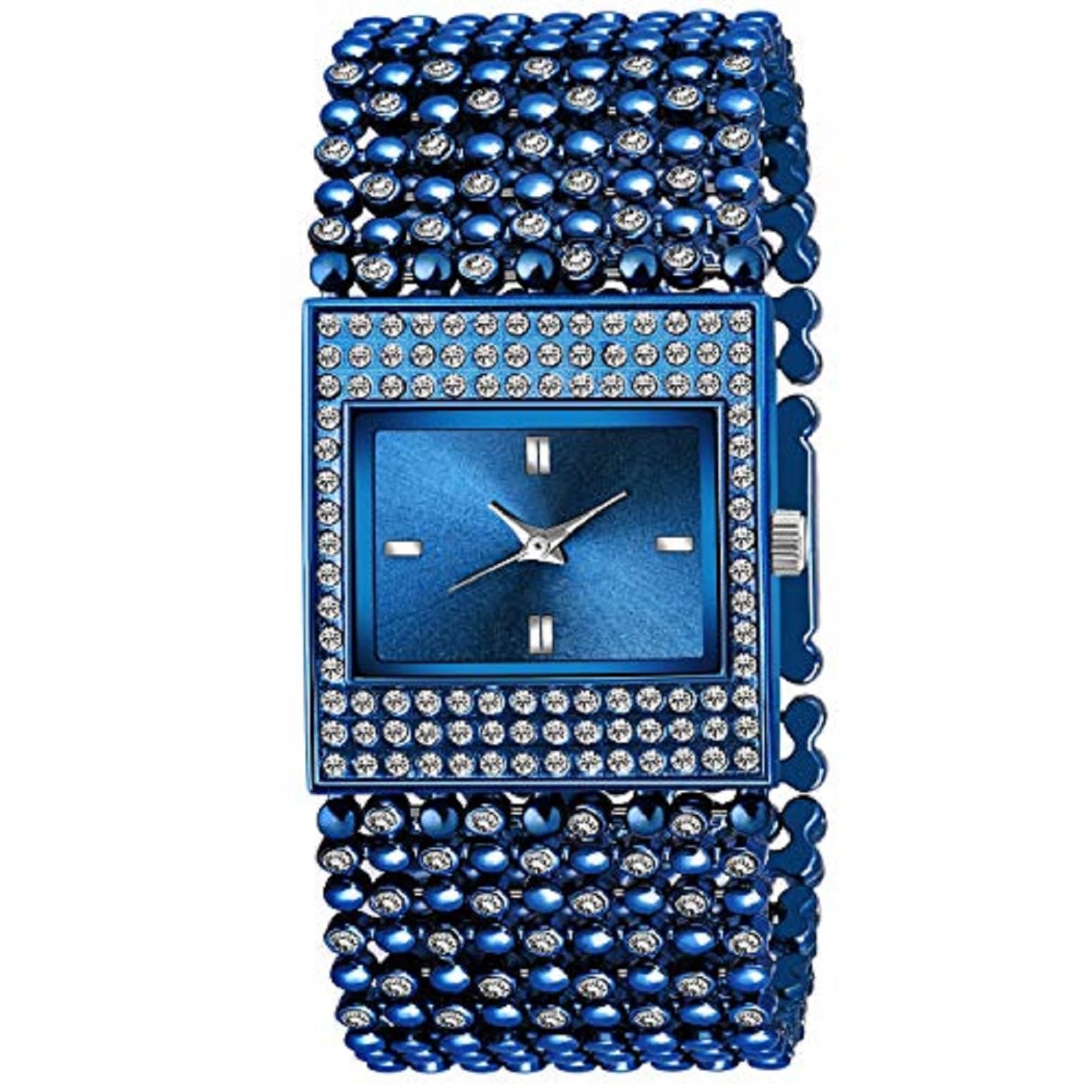 Luxury Analog Watch for Women - Stylish Square Blue Dial Designer Watch, Best Fashion Gift for Her - Perfect for Casual Wear, Office & Special Occasions