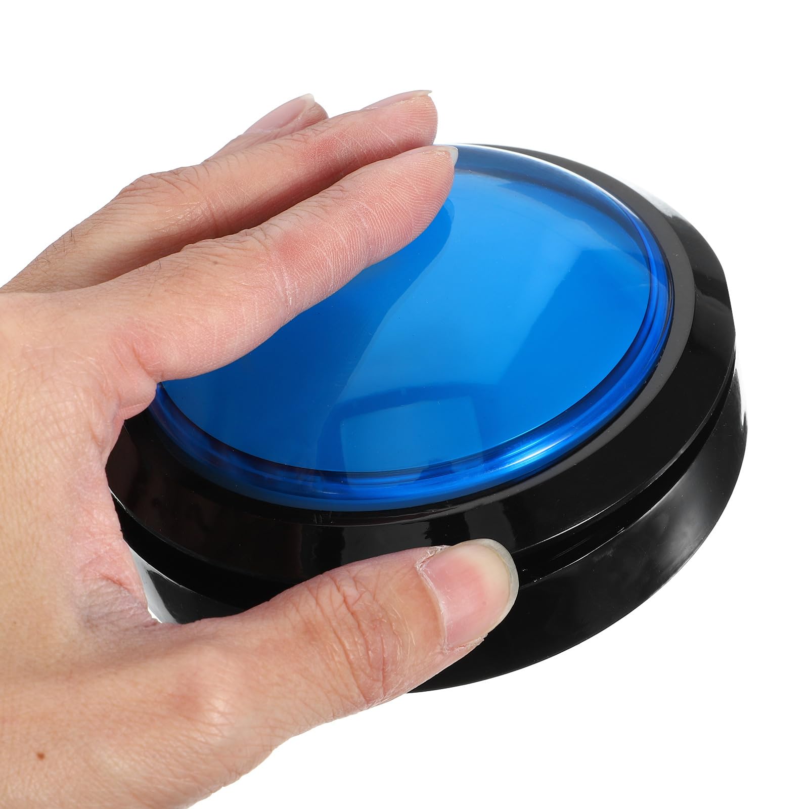Gadpiparty Answer Buzzer Game Set with LED Lights - 100mm Blue Transponder Buzzers for Family Game Night & Trivia Contests (4-Pack)
