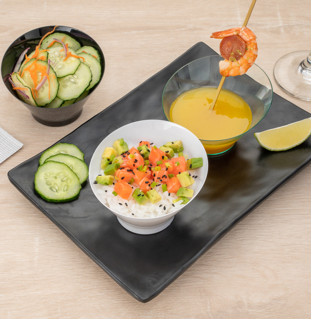 5 oz Round White Plastic Small Incline Bowl - 3.75