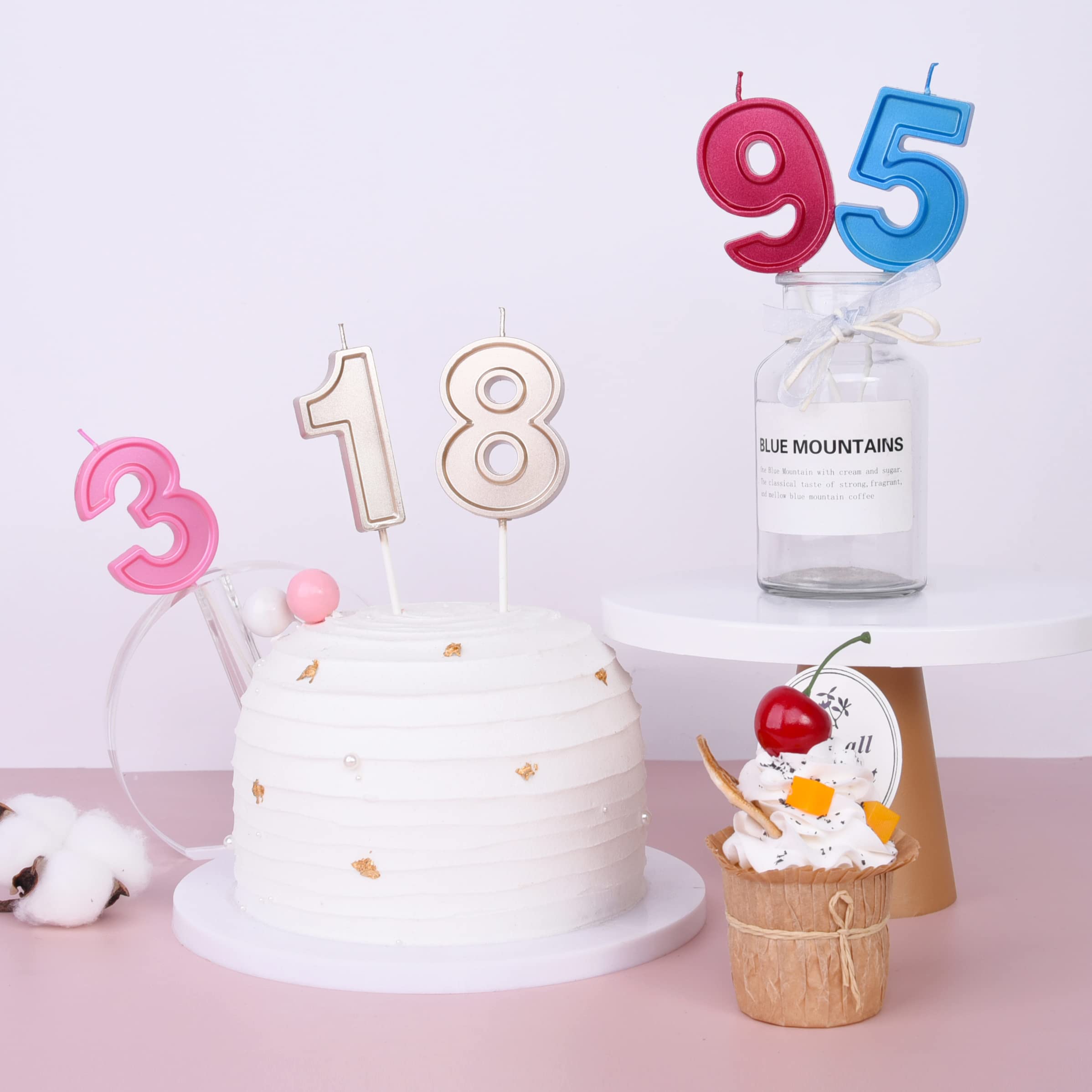 PHD CAKE 2.76 Inch Luxe Red Number 0 Birthday Candles - Premium Red Number Cake Candles for Birthday Parties, Anniversaries & Celebrations - Perfect for Cakes, Cupcakes & Desserts