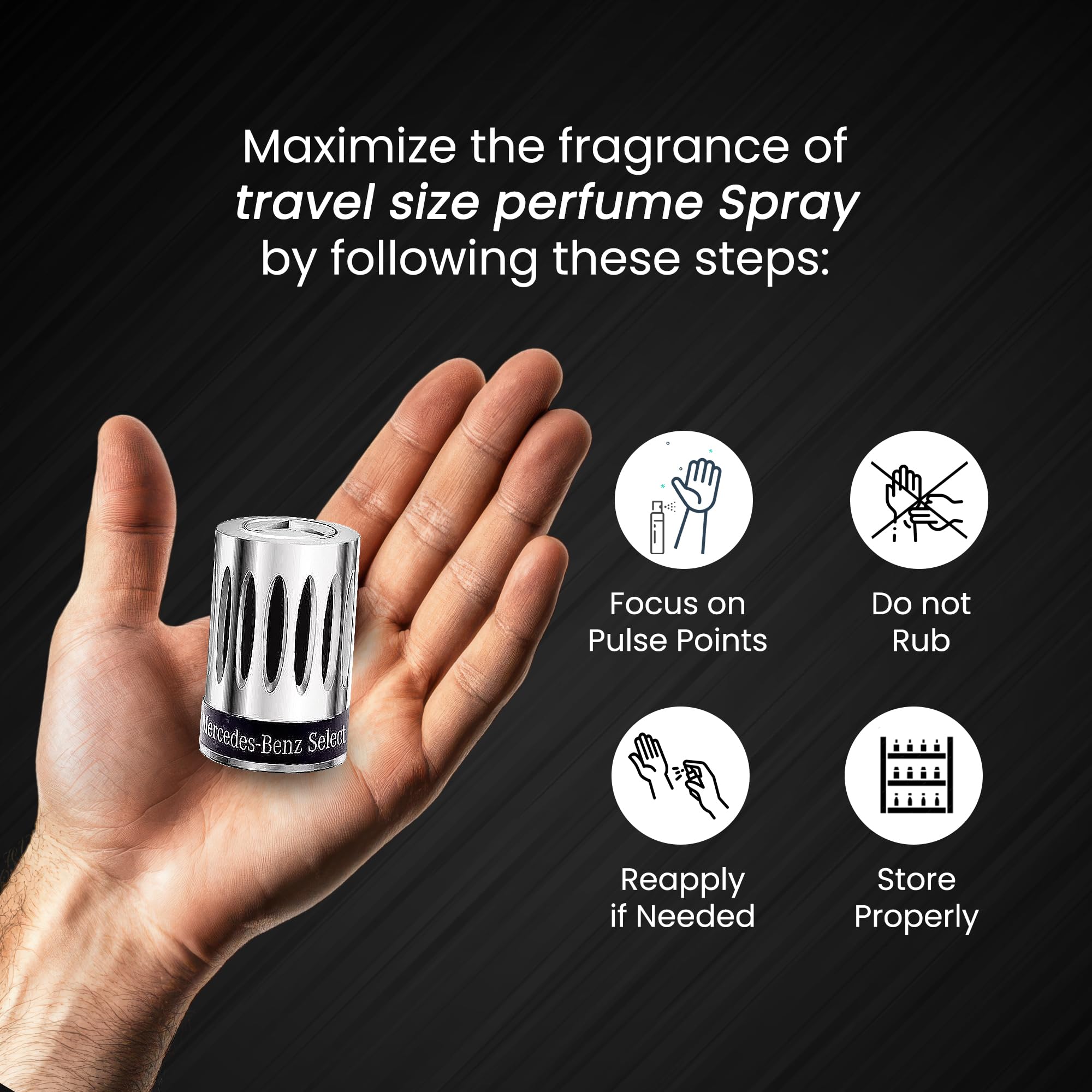 Mercedes-Benz Men's Cologne Travel Set - Mini EDT Spray 0.7oz (20ml) | Fresh & Luxurious Fragrance for Business, Dating & Night Out