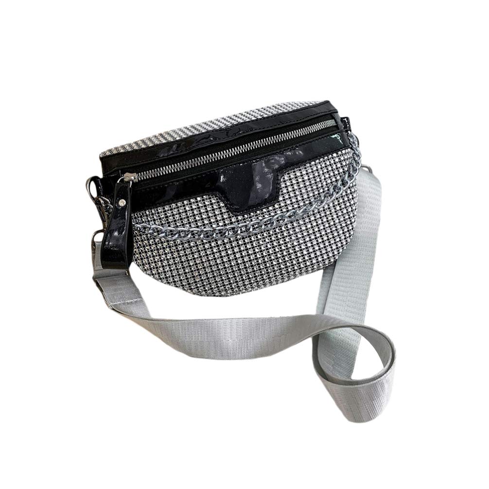 Stylish Rhinestone Waist Bag for Women - Crossbody Pouch, PU Leather Messenger Bag, Festival Purse & Wallet - Perfect for Concerts, Travel, and Everyday Use