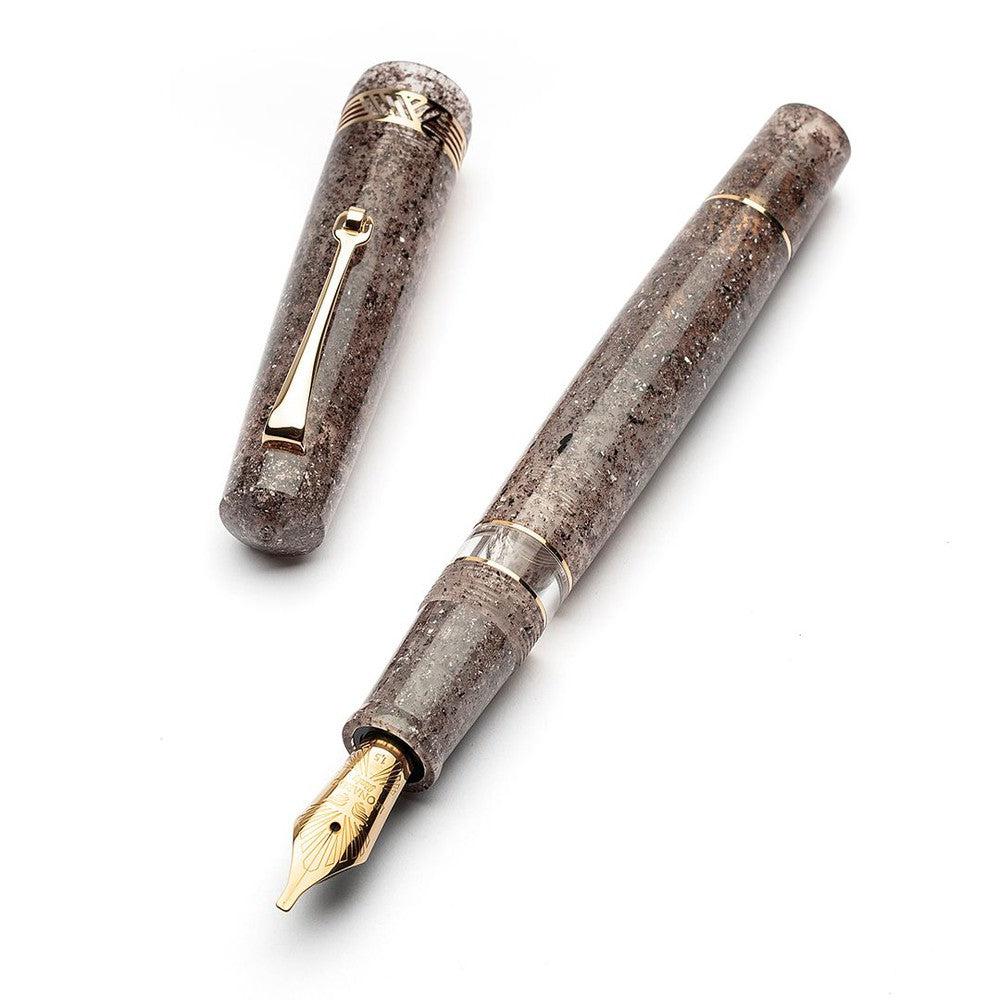 Leonardo Fountain Pen Momento Magico - Premium Stainless Steel Luxury Pen with Sea Sand Finish | Perfect for Business Signatures, Journaling & Gift Giving