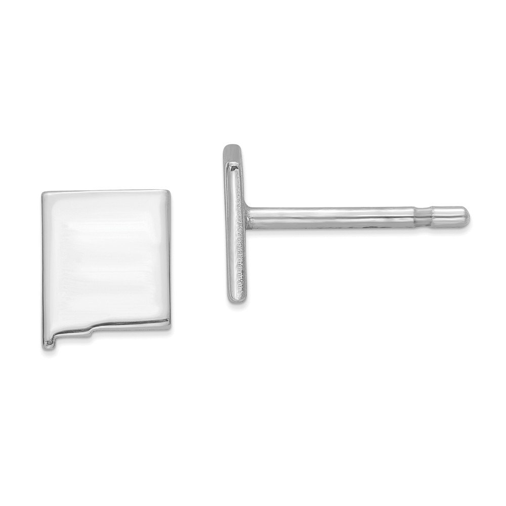 14k White Gold AK Small State Earrings - Elegant & Dainty Jewelry for Women | Perfect for Everyday Wear, Gifts & Special Occasions