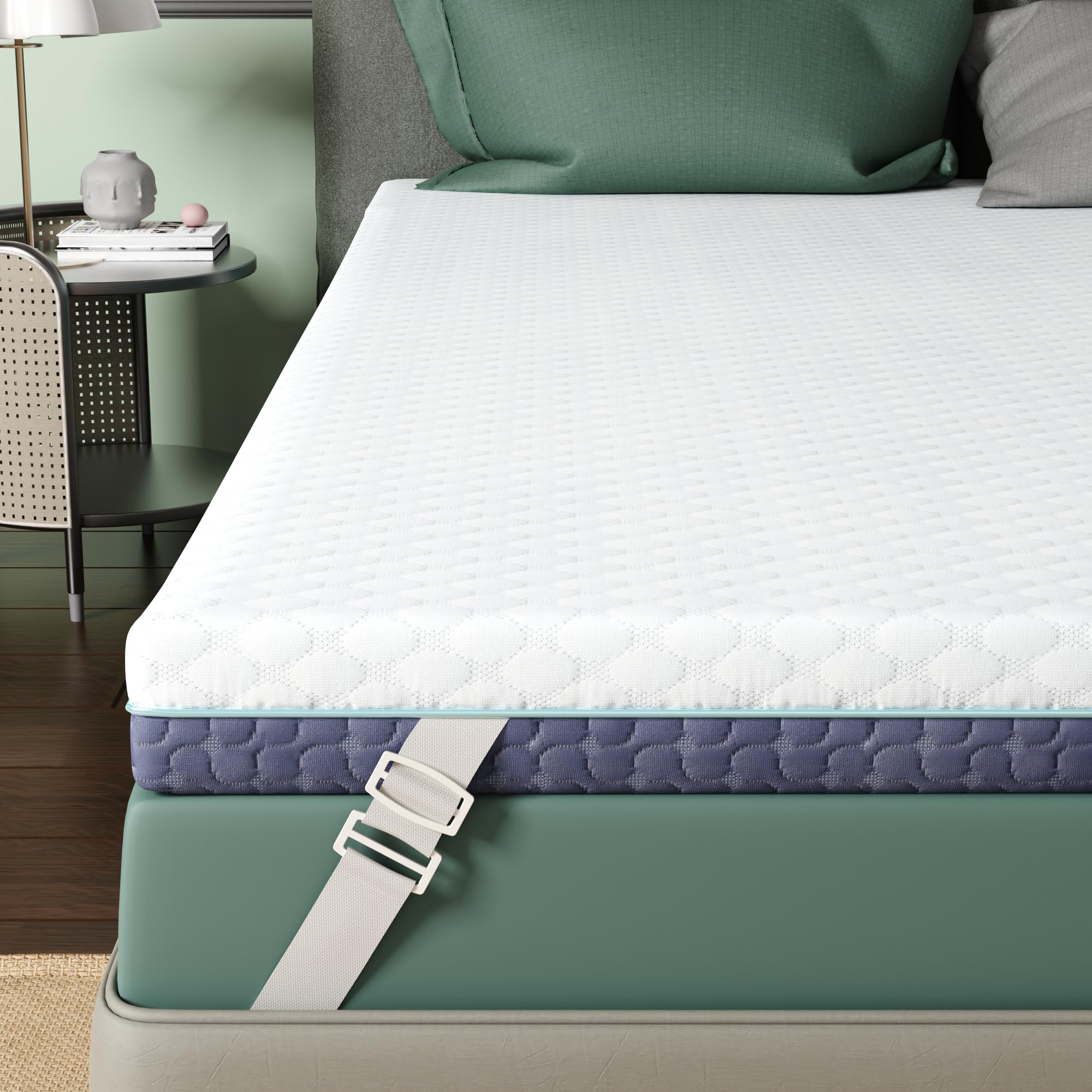 3 Inch Firm Mattress Topper Queen Size - Memory Foam Bed Topper with Soft & Firm Options for Back Pain Relief - 2-Sided Removable Cover - Ergonomic 5-Zone Support - CertiPUR-US Certified - Perfect for Guest Beds, Dorm Rooms & Home Comfort Upgrade