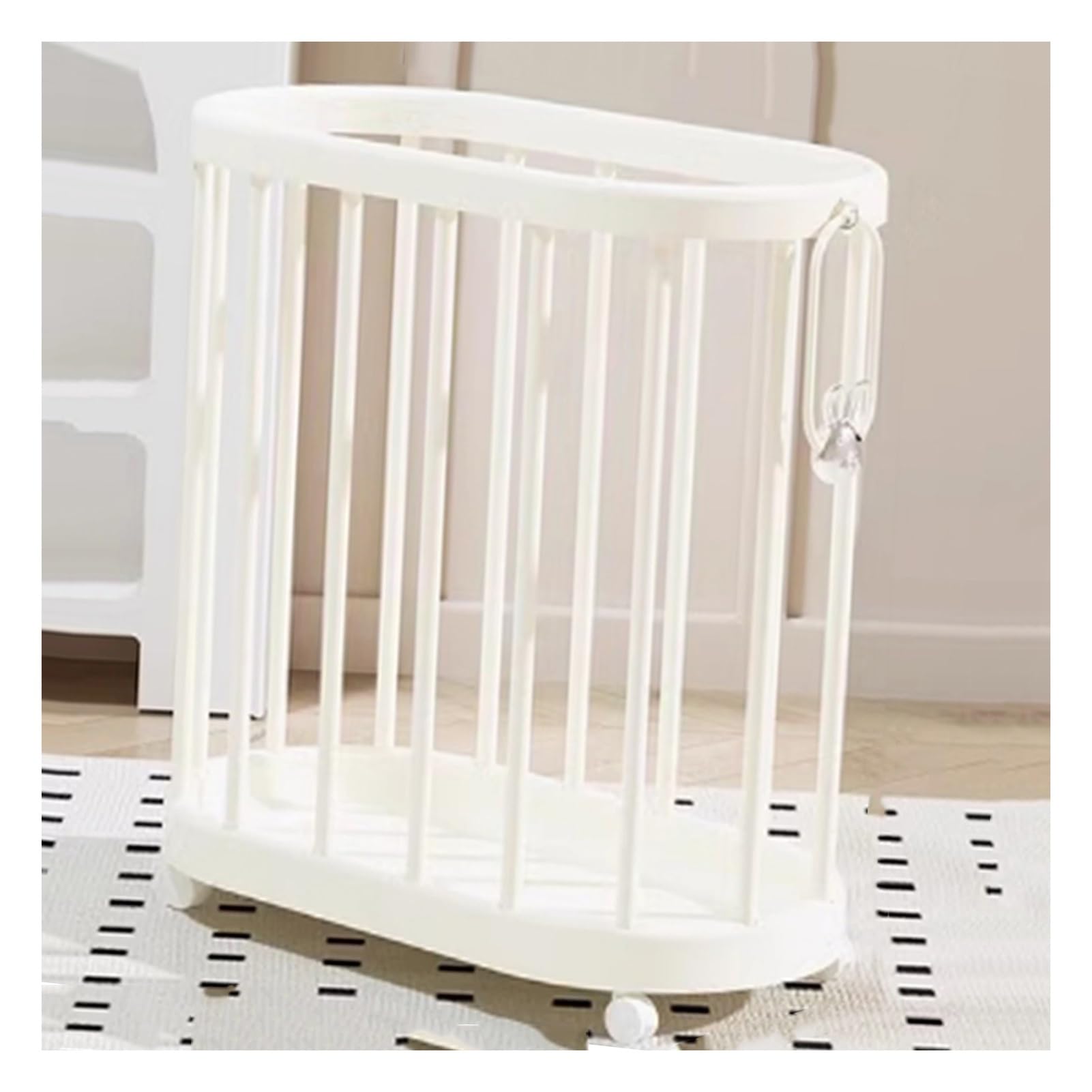 Yoga Mat Storage Rack with Wheels & Handle - Sports Equipment Organizer Cart for Yoga Mats, Foam Rollers, Resistance Bands & Blocks - Perfect for Home Gym, Yoga Studio & Fitness Equipment Storage (White)