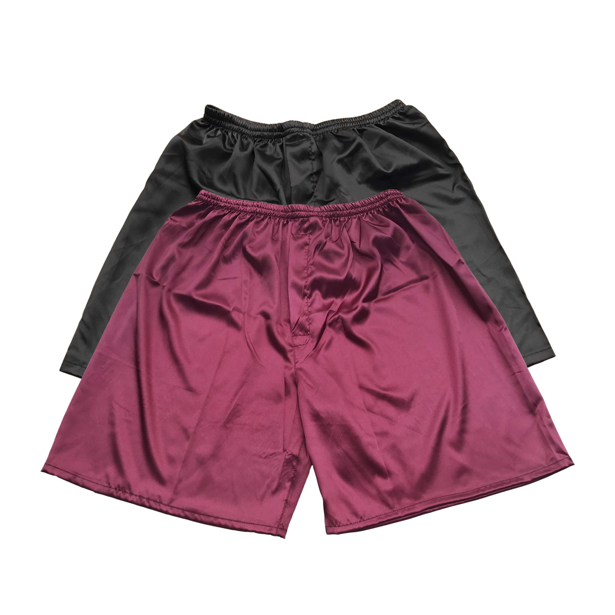 Sanraflic Men's Satin Boxer Shorts - Soft Breathable Underwear Combo Pack (3-Pack) | Comfortable Lounge & Sleepwear for Everyday Wear