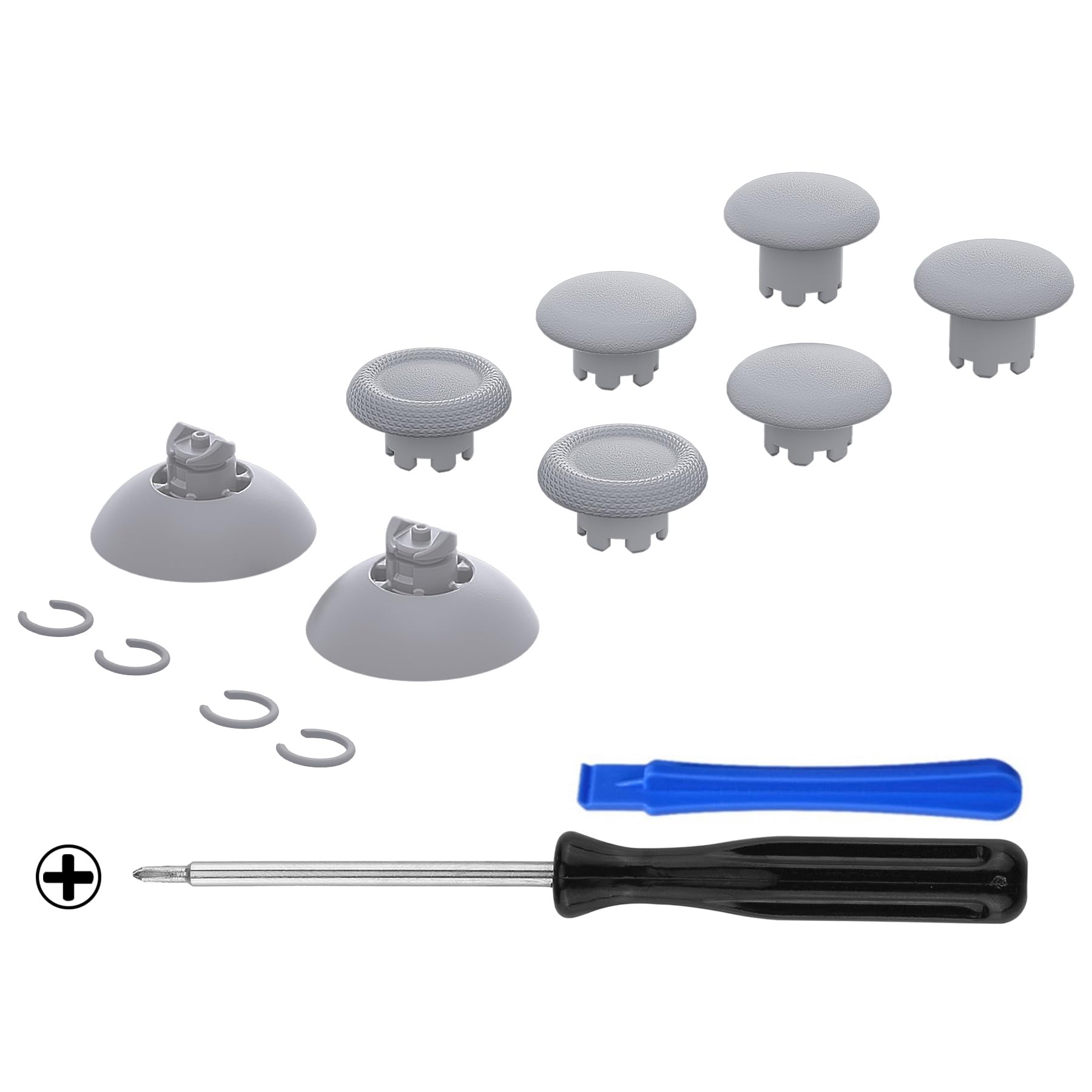 eXtremeRate Edge Sticks - Swappable Thumbsticks for PS5 Controller, Interchangeable Analog Joystick Replacement for PS5 & PS4 All Models (New Hope Gray) - Perfect for Gaming, Customization & Controller Repair