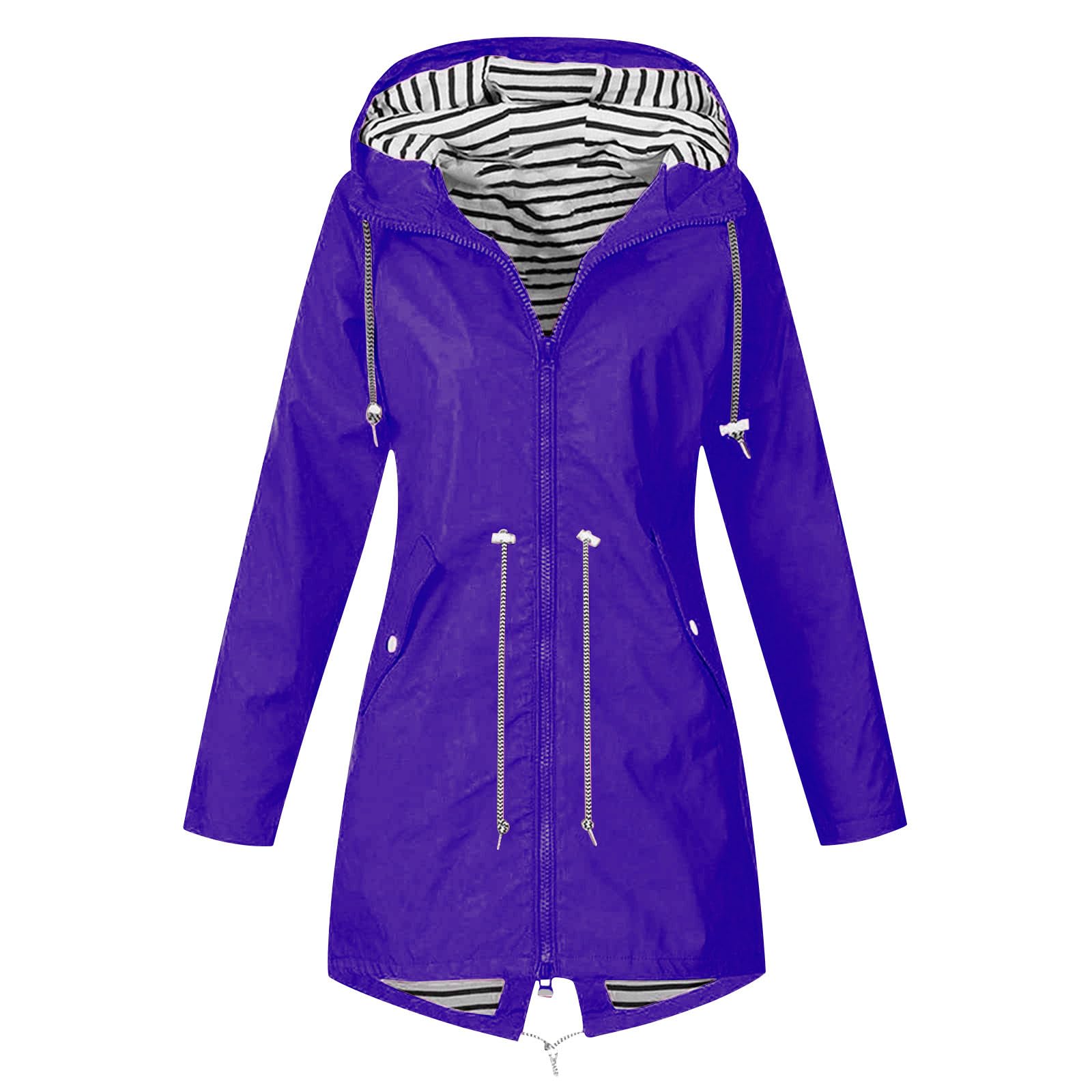 Waterproof Women's Rain Jacket with Hood - Lightweight Long Sleeve Windbreaker for Hiking, Travel & Outdoor Activities | Perfect for Rainy Days & Adventure Trips