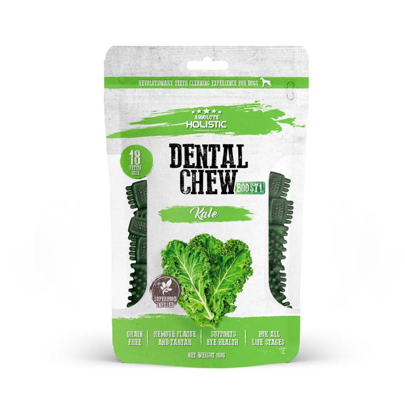 ABSOLUTE Holistic Natural Flavored Dental Chew for Dogs - 160G (5-Pack at $5.94 Each) - Promotes Oral Health & Fresh Breath - Perfect for Daily Teeth Cleaning and Training Treats