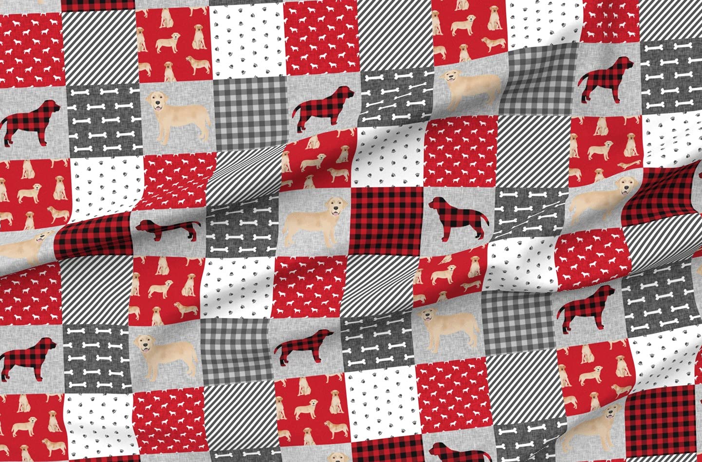 Yellow Labrador Pet Quilt Fabric - Dog Breed Printed Minky Fabric by The Yard for Sewing Baby Blankets & Quilt Backing - Soft Plush Material for DIY Projects, Nursery Decor & Cozy Home Accents