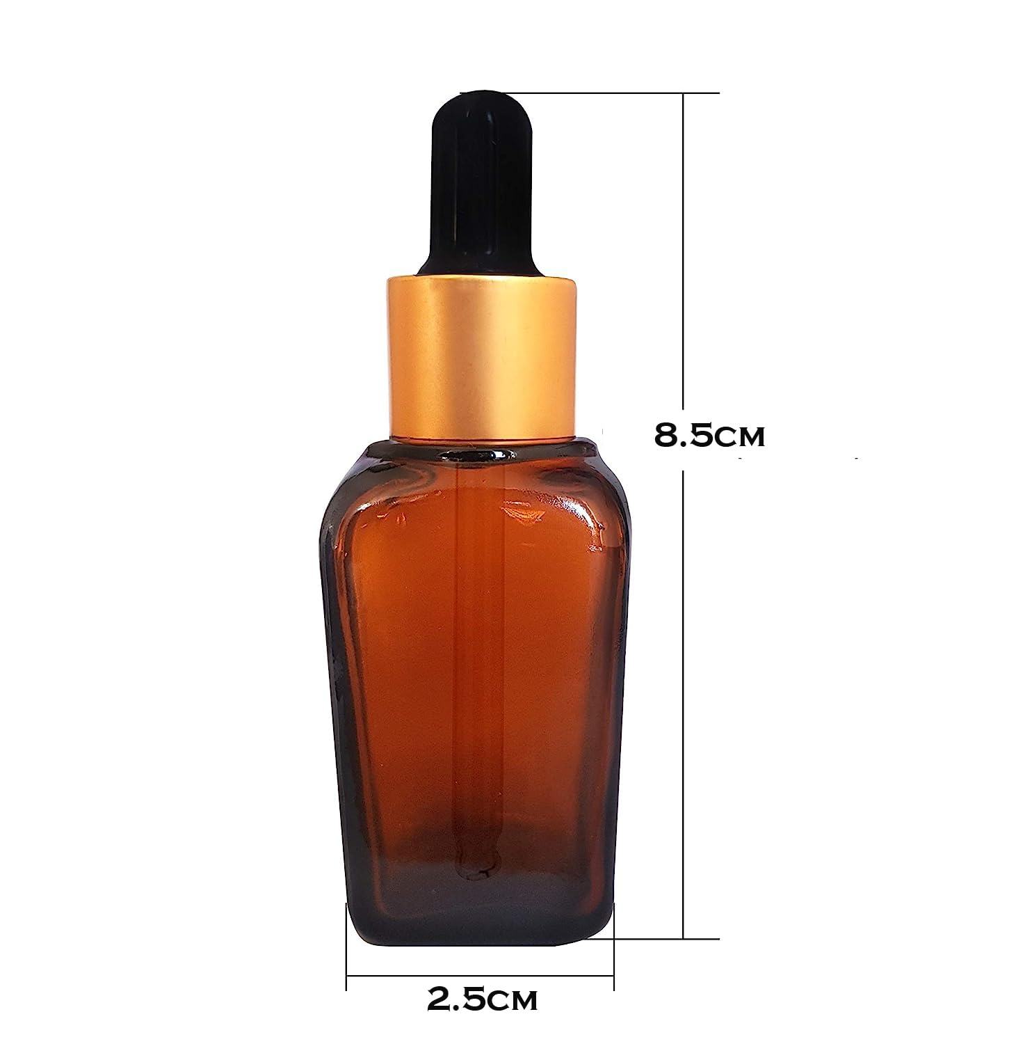 Premium 20ml Amber Square Glass Boston Bottles with Black Glass Dropper - Essential Oil Bottles, Serum Containers & Travel-Friendly Refillable Bottles for Aromatherapy, Skincare & DIY Beauty Products (Pack of 5)