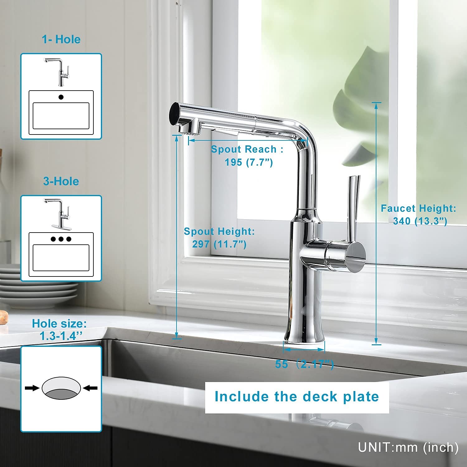 CREA Bar Sink Faucet - Pull Down Sprayer Kitchen Faucet with Magnetic Docking, Compact RV & Camper Faucet in Chrome Finish - Perfect for Small Kitchens, Laundry Rooms, Outdoor Bars & Tiny Homes