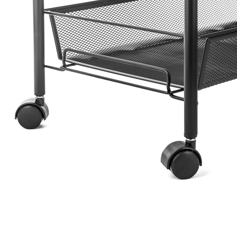 **Rolling Metal Storage Cart - 3-Tier Mobile Utility Organizer with Wheels for Bathroom, Kitchen, Laundry Room | Space-Saving Shelf Tower for Home & Office Organization**