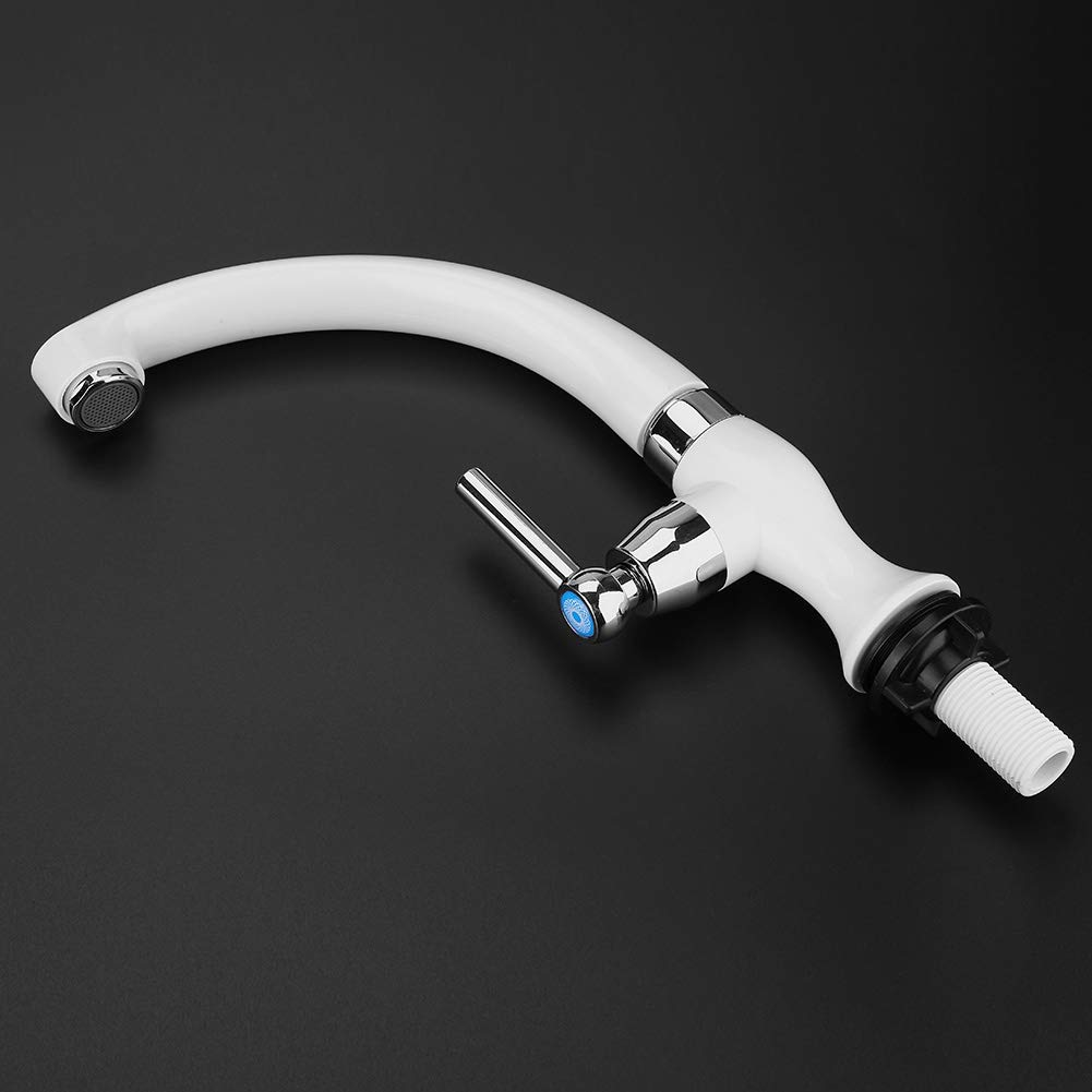 ABS Plastic Cold Water Faucet, Single Handle Straight Inlet G1/2 Thread Sink Accessory for Kitchen Bathroom - Perfect for Home, Garden & Outdoor Use