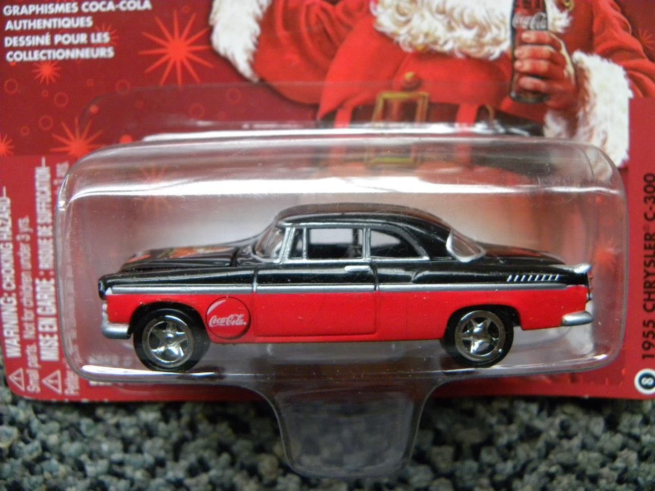 Johnny Lightning 1:64 Scale 1955 Chrysler C-300 Coca-Cola Santa Series Diecast Model Car - Perfect for Collectors, Holiday Displays & Vintage Car Enthusiasts