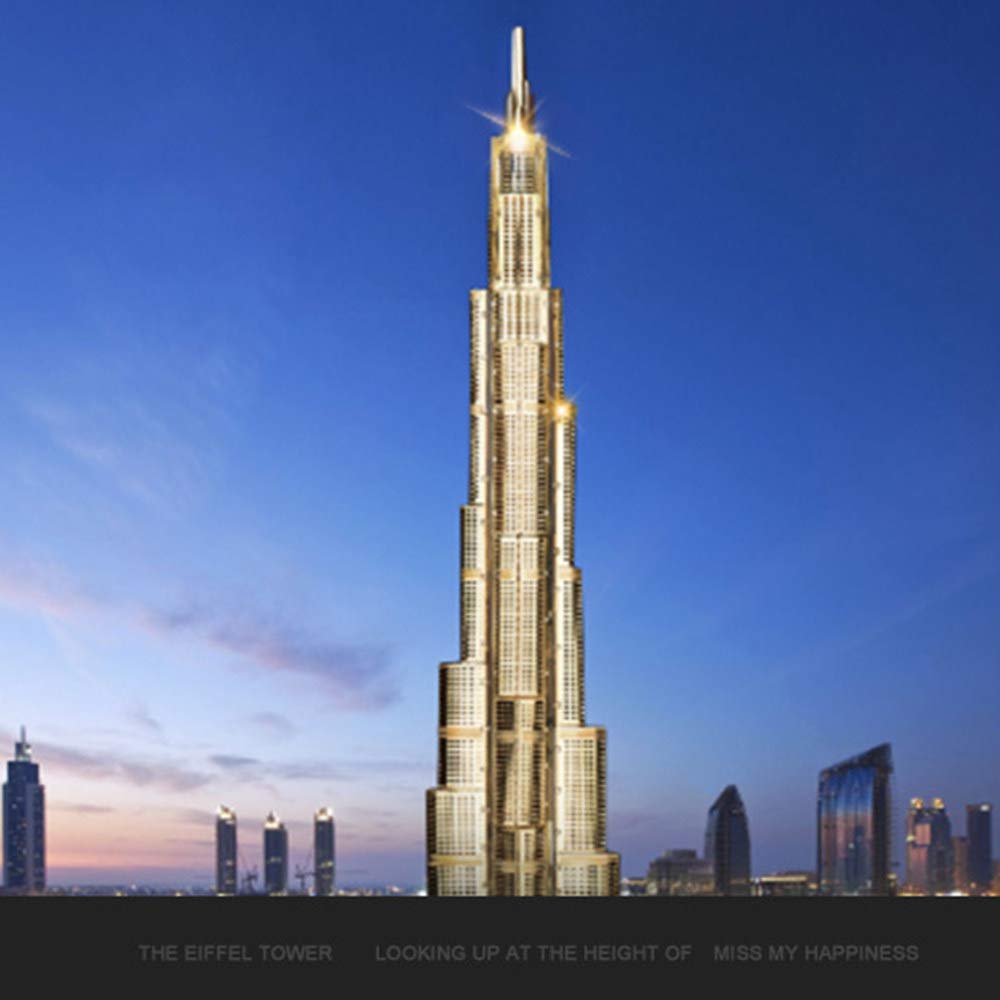 Burj Khalifa Crystal Sculpture - Premium Architectural Model for Home & Office Decor (75×75×157mm) | Perfect Gift for Travel Lovers, Living Room, Bedroom, Bar Display
