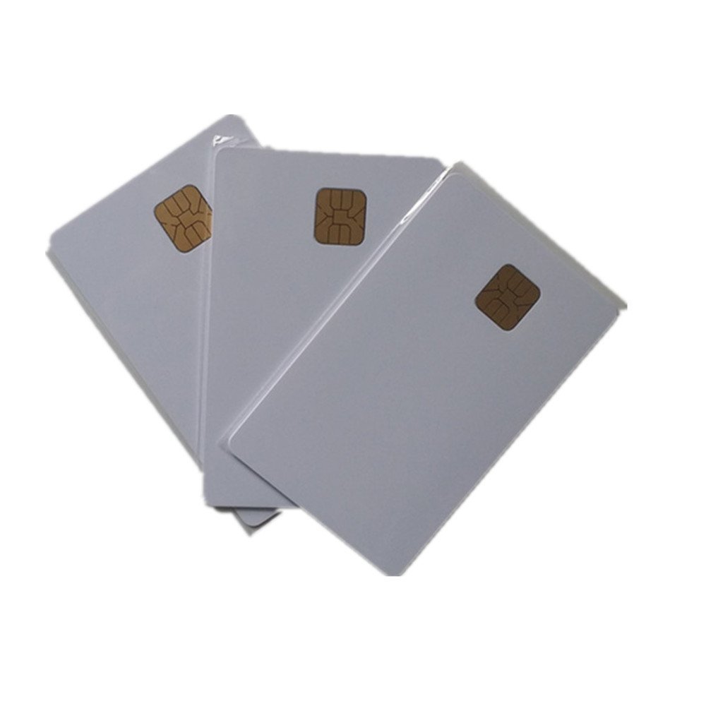 100pcs Printable PVC Smart Cards with SLE4428 Chip - Inkjet Printable Contact IC Cards for ID Badges, Loyalty Programs & Access Control