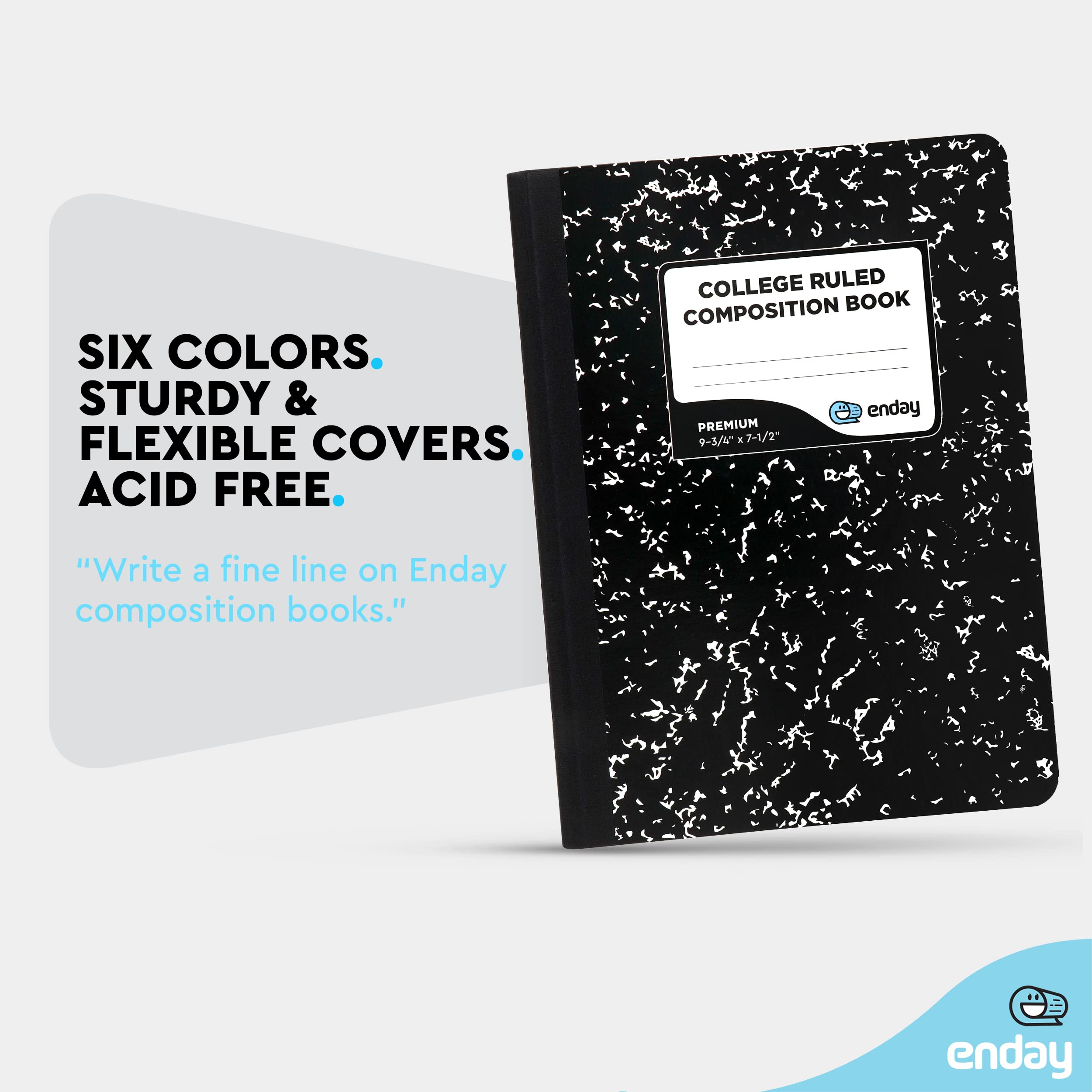 Enday 96-Pack Black Marble Composition Notebooks - College Ruled, 100 Sheets, Premium Hard Cover Lined Writing Journals for School, Office & College Students - Bulk Pack for Classroom Supplies & Back to School Essentials