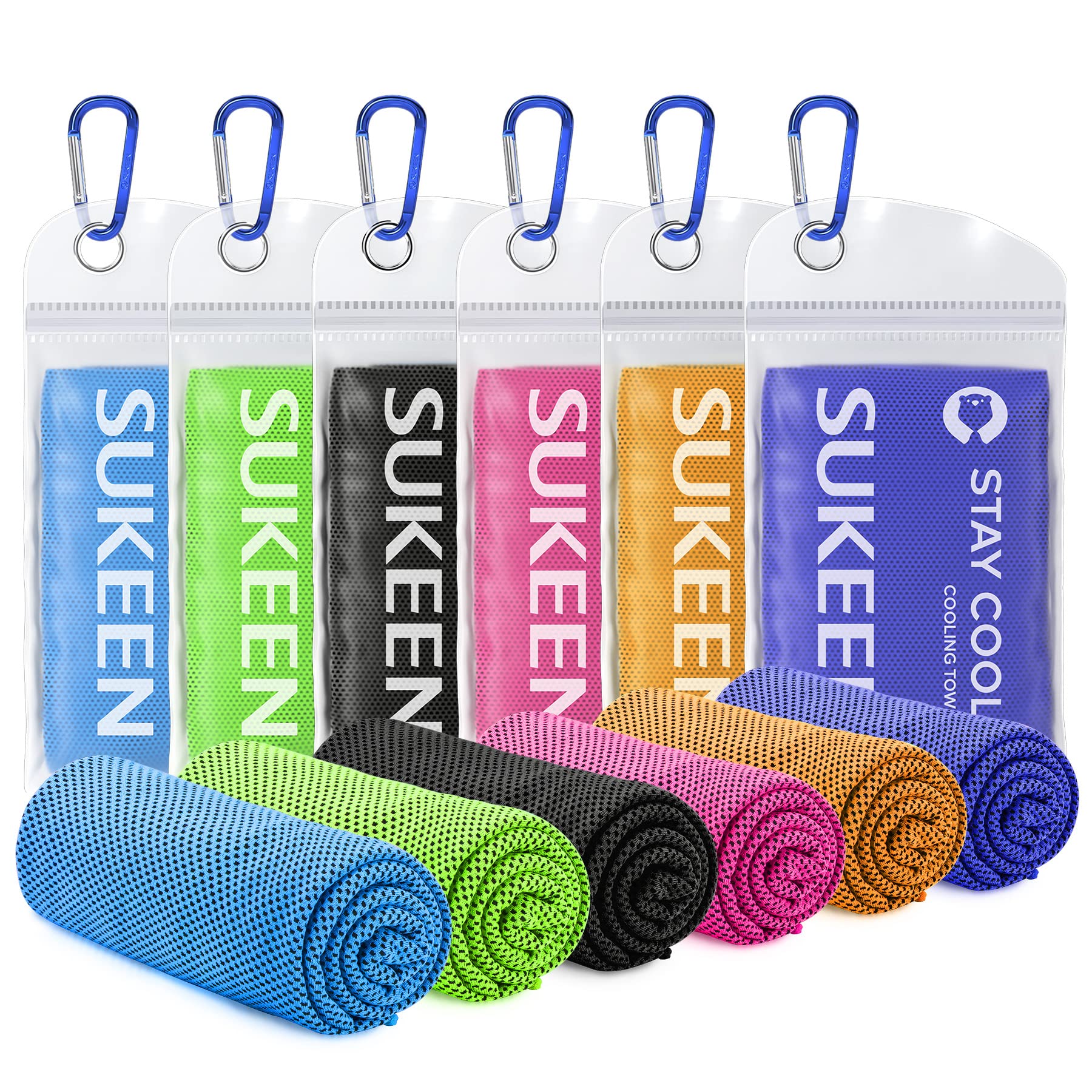 Sukeen 6 Pack Cooling Towels for Neck & Face - 40