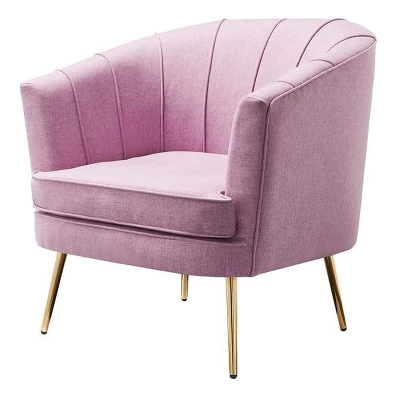 Furniture of America Elvie Fabric Accent Chair - Pink Lilac Upholstered Living Room Chair for Home Decor, Lounge & Reading Nook