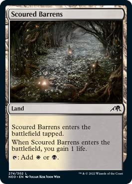 Magic: The Gathering Scoured Barrens (274) Foil Card - Kamigawa: Neon Dynasty Expansion - Collectible Trading Card Game for Deck Building & Strategy Battles