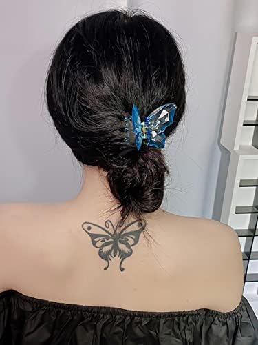 Kairangi 4-Piece Women's Hair Claw Clips Set - Large Butterfly Hair Clutches with Crystal Effects in Multicolor | Perfect for Updos, Ponytails & Everyday Hairstyles | Hair Accessories Gift for Women & Girls